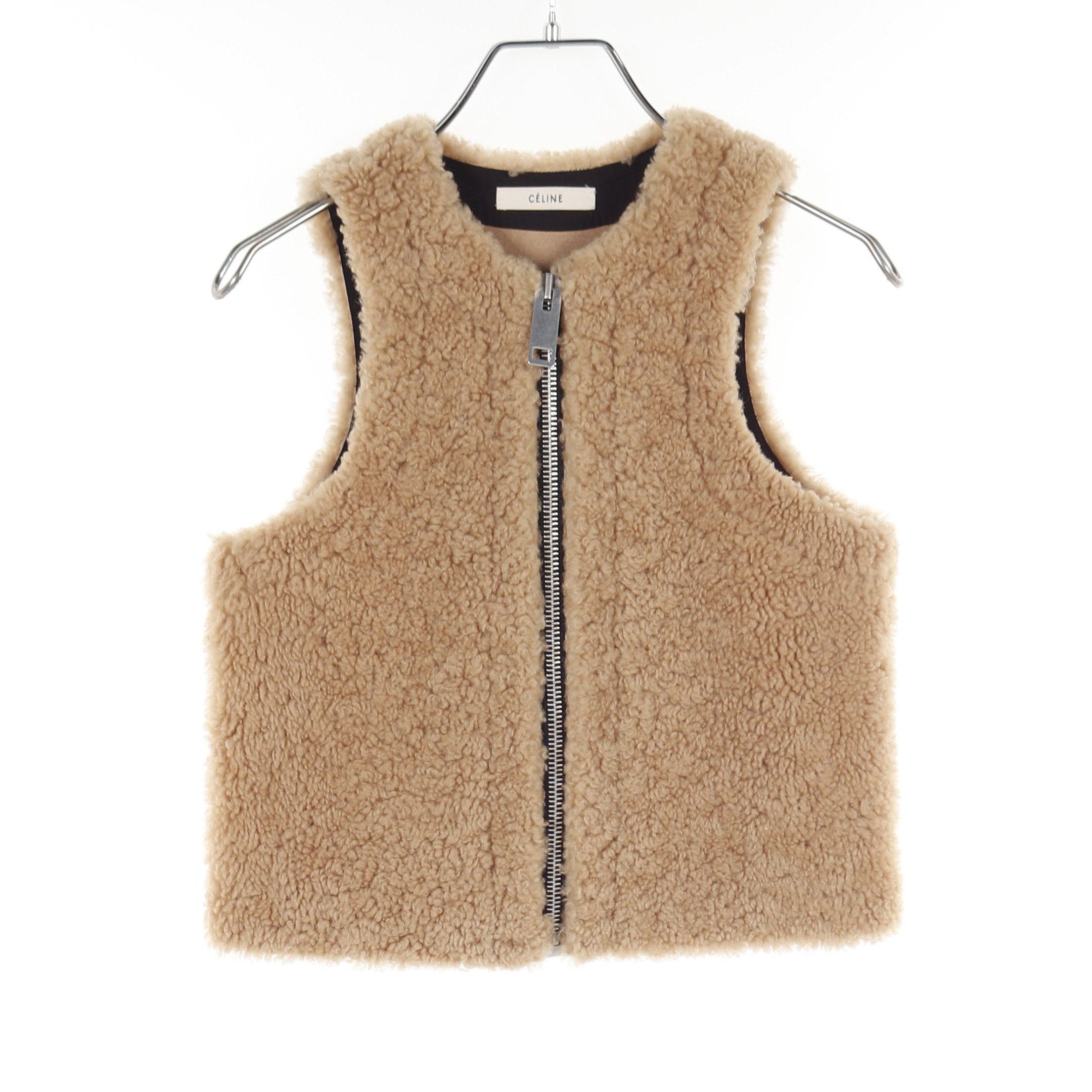 Celine Celine Vest Mouton Beige Size ONE SIZE - 1 Thumbnail
