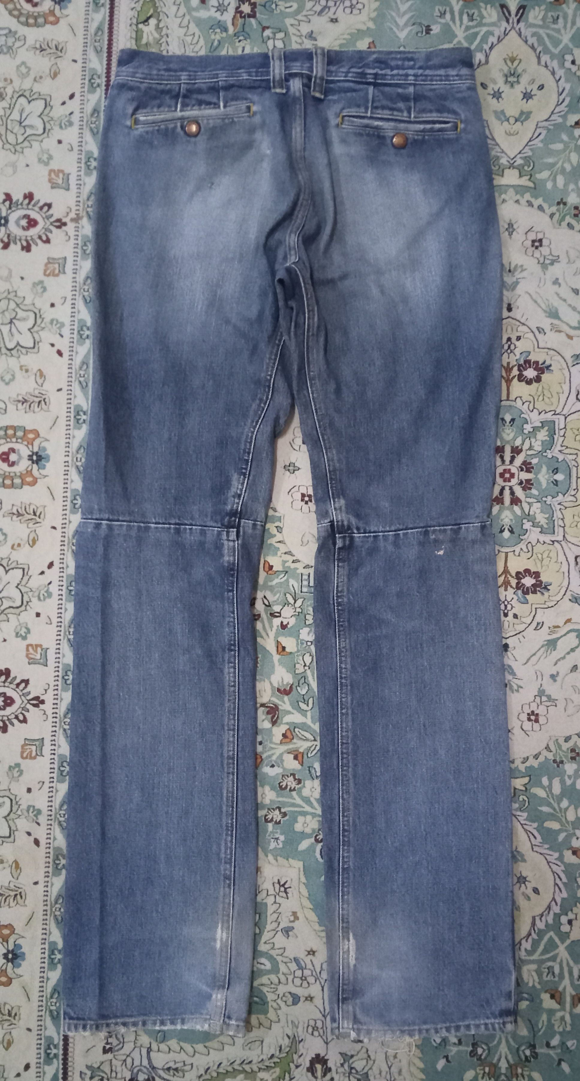 Japanese Brand Bartack Distressed Vintage Denim Biker Pants Size US 32 / EU 48 - 2 Thumbnail