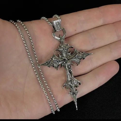 Jewelry Star Cross Chain, Skeleton Cross, Abstract Star Ring Size ONE SIZE - 6 Thumbnail