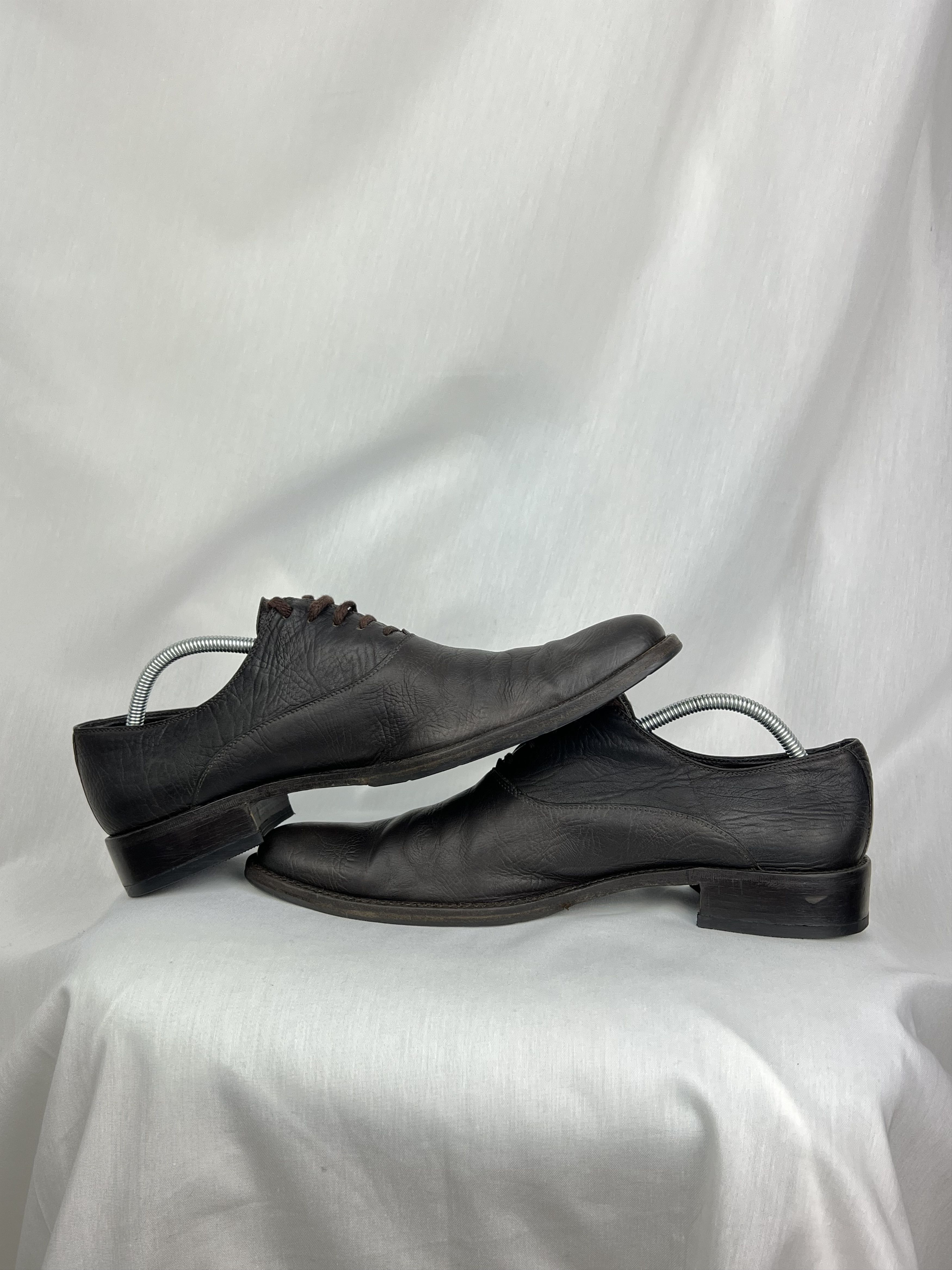 Doucal's Deer Skin Leather Pointed Derby Dress Shoes Size US 10.5 / EU 43-44 - 4 Thumbnail