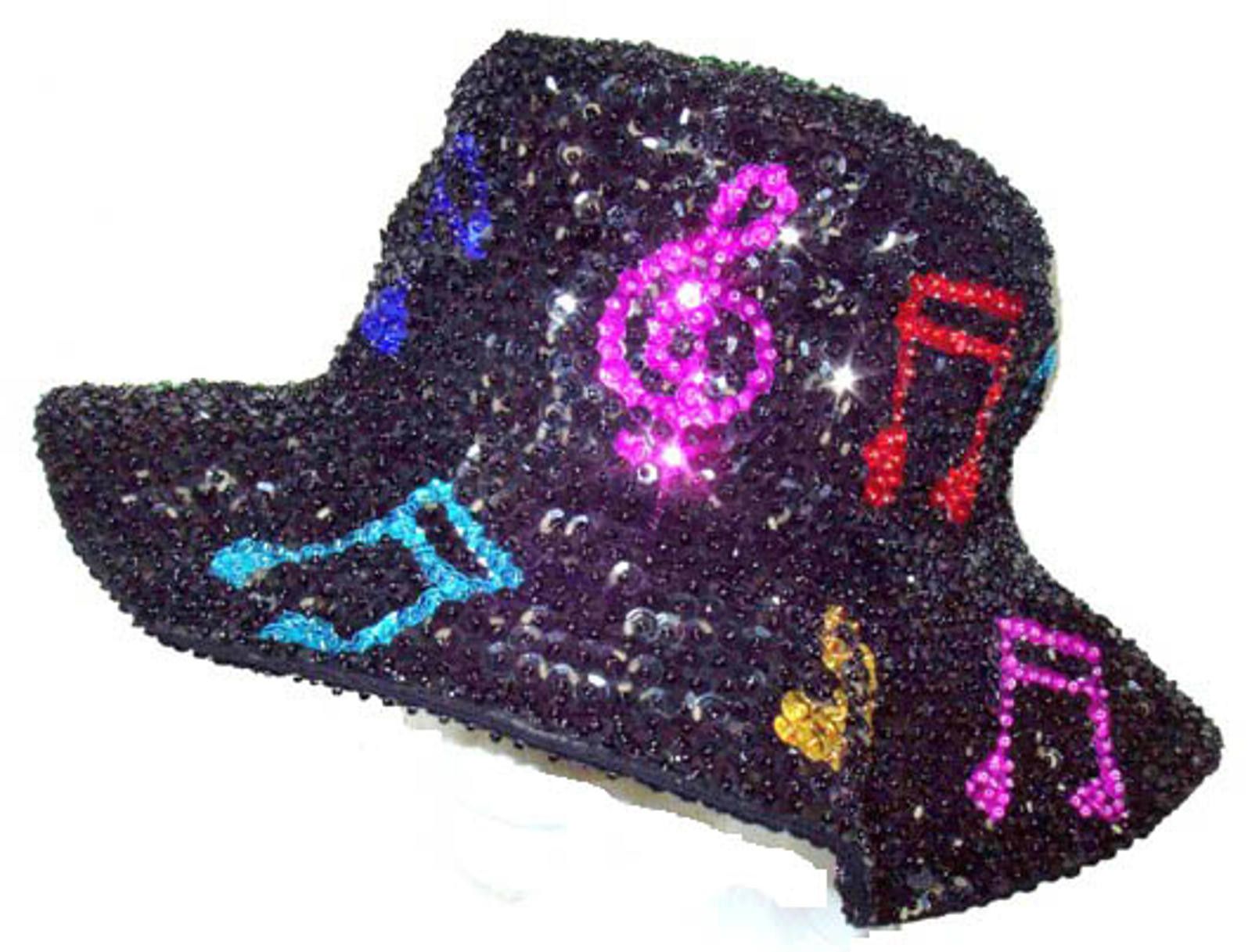 Designer Sequin Flipper Hat Black w/COLOR Size ONE SIZE - 1 Preview