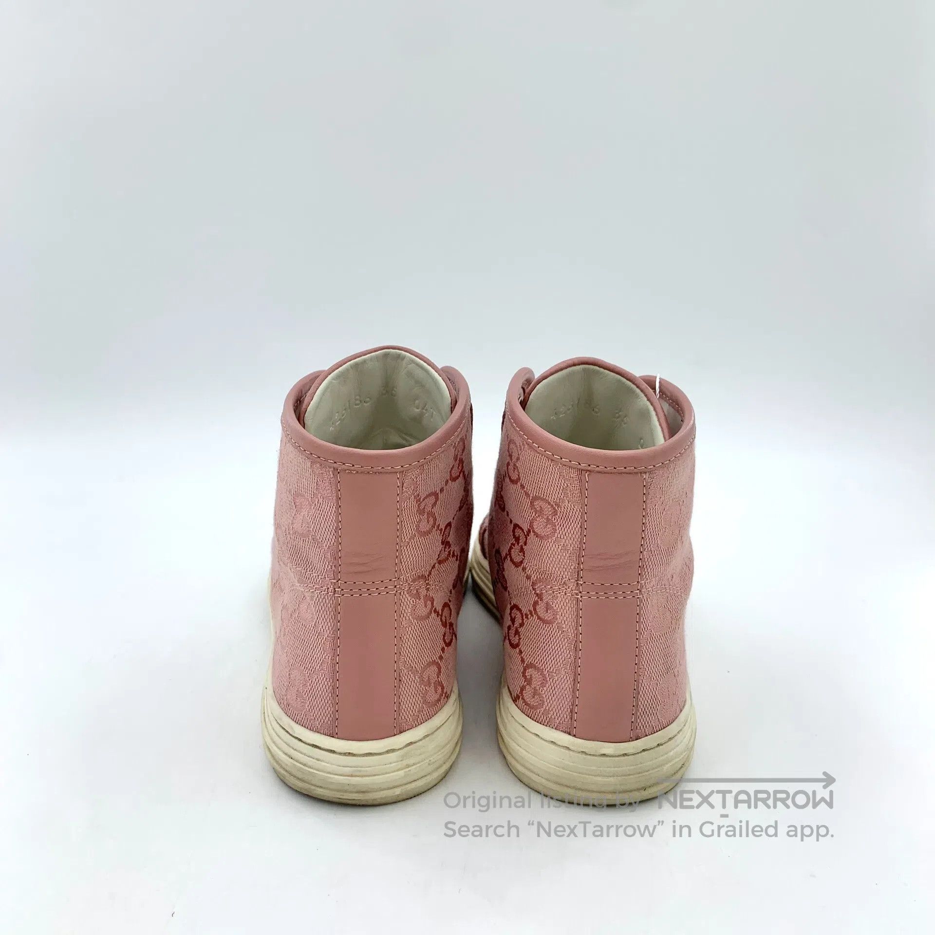 Gucci Guicci Pink logo jacquard ribbon casual flat high-heeled s Size US 4.5 / IT 34.5 - 4 Thumbnail