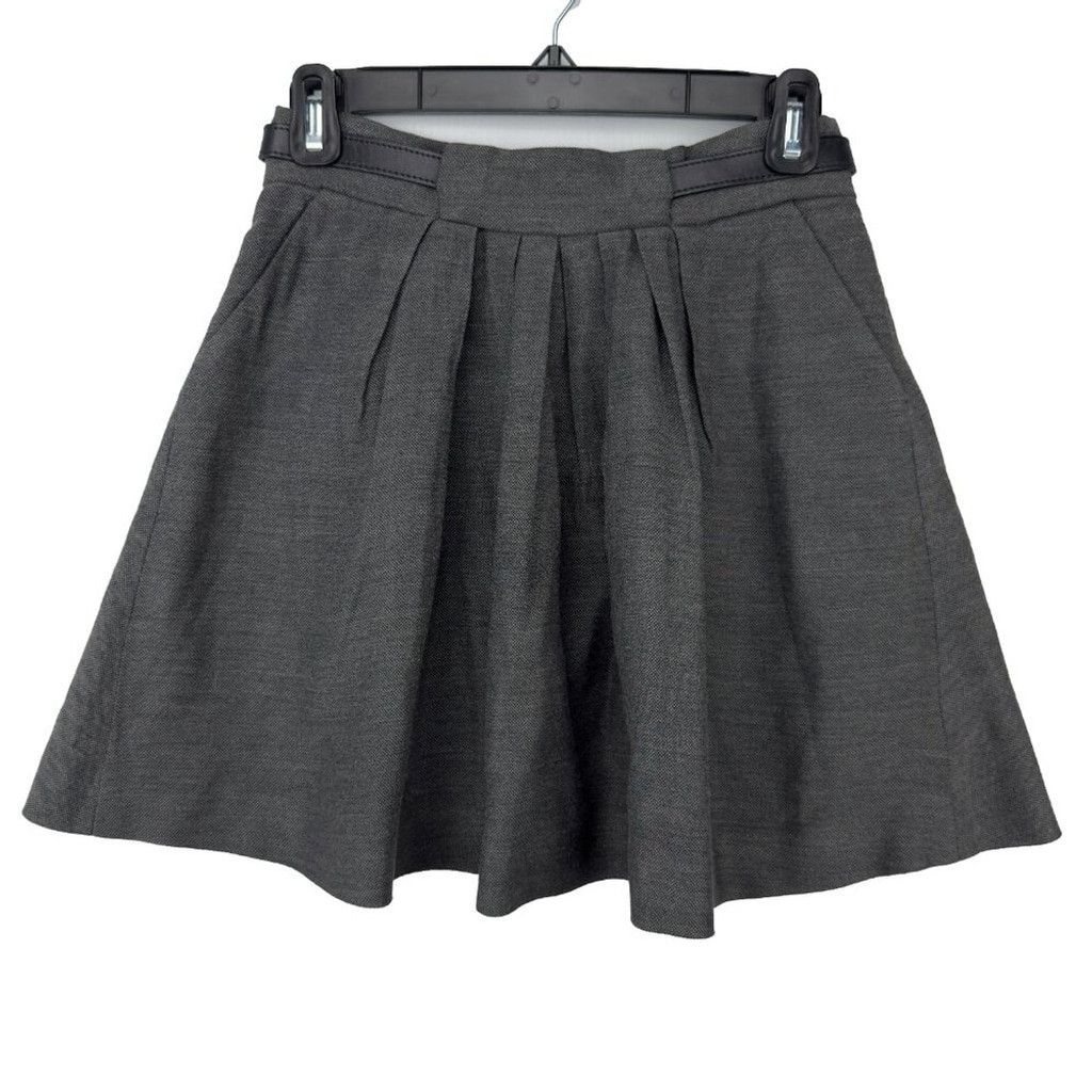 The Kooples THE KOOPLES Pleated Back Zip Closure Gray Mini Skirt 36 Size 25" / US 0 / IT 36 - 4 Thumbnail