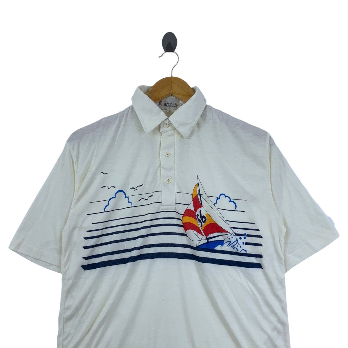 Vintage Vintage 80’ TRACK & FIELD SAILING Hawaii Polo Tee Shirt Size US L / EU 52-54 / 3 - 2 Thumbnail