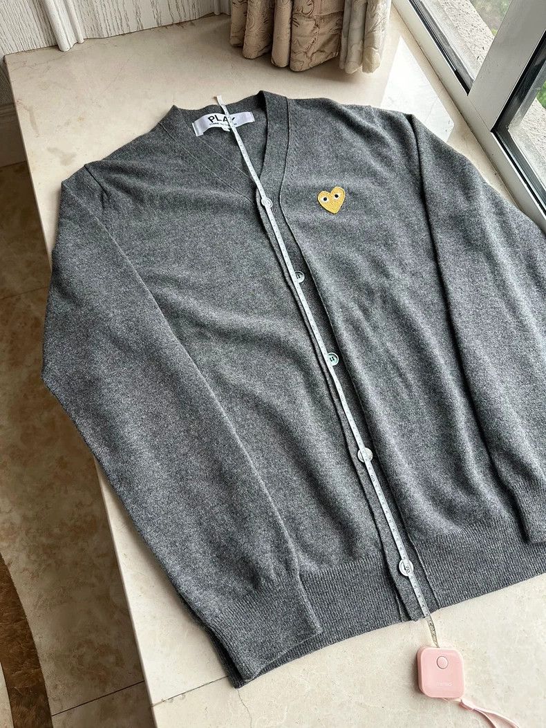 Comme des Garcons Comme Des Garcons Wool Cardigan Grey Gold Heart Size US XL / EU 56 / 4 - 3 Thumbnail
