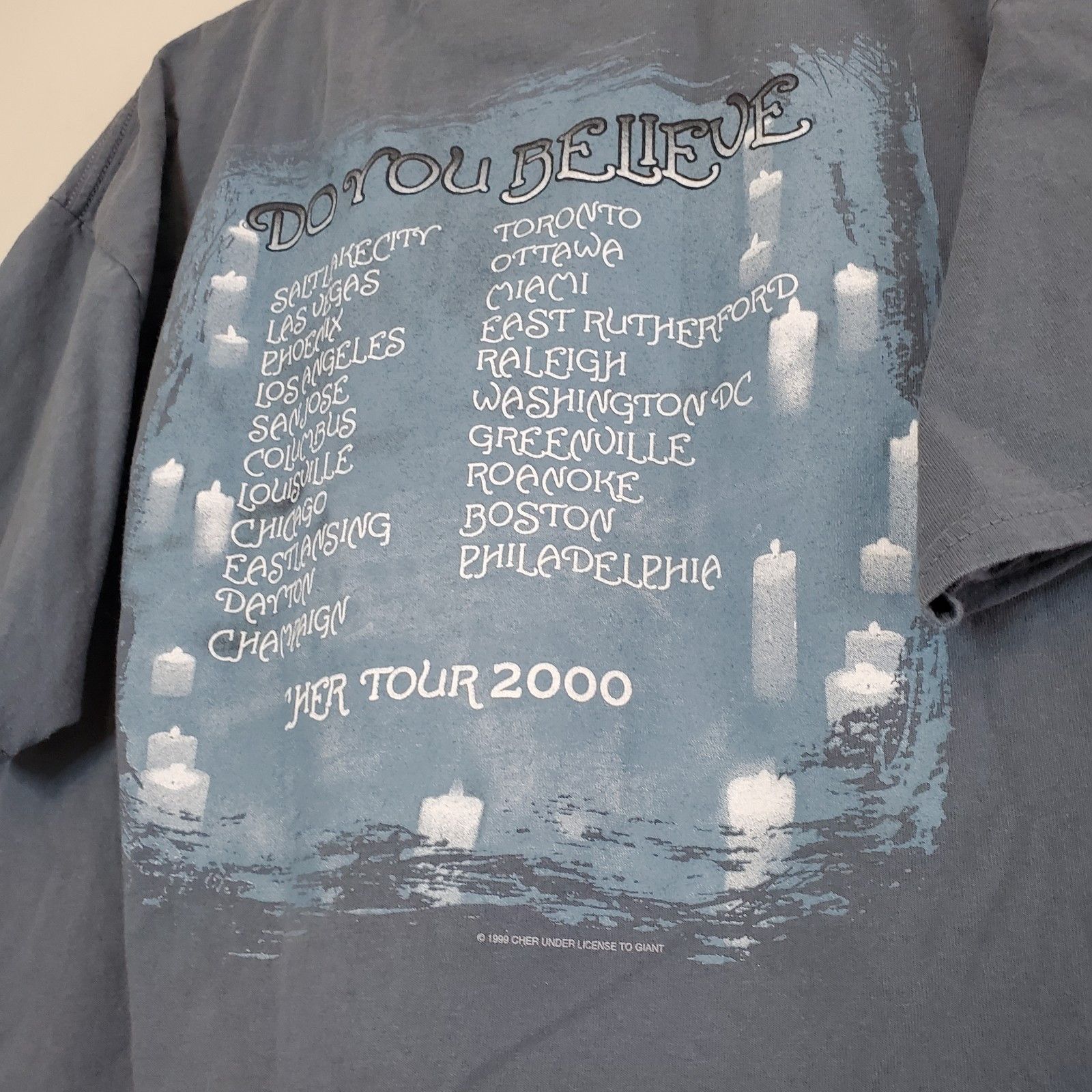 Vintage Vintage 2000 Cher Do You Believe Tour Shirt Blue Size XL Size US XL / EU 56 / 4 - 4 Thumbnail