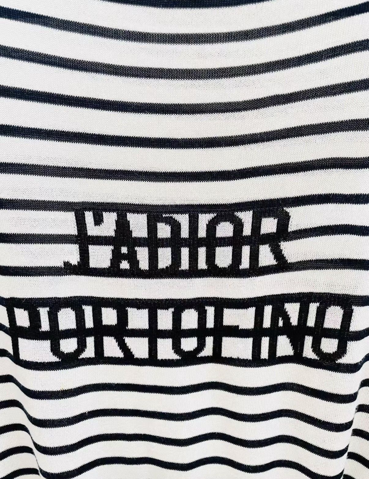 Dior Dior F36 Black & White Striped Knit Sweater J33 Size XS / US 0-2 / IT 36-38 - 3 Thumbnail