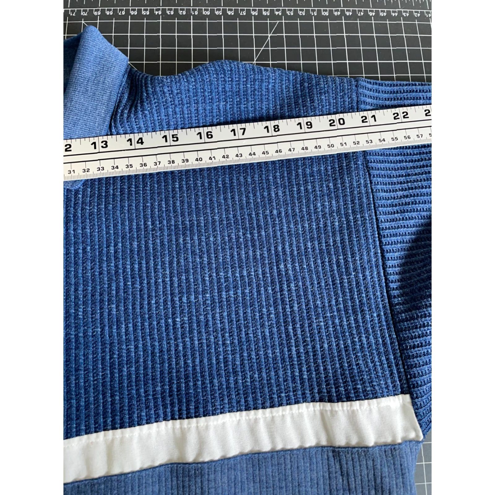 Vintage Vintage Yes Huk-a-Poo Polo Long Sleeve Waffle Knit 80s Striped Blue White XL? Wait characters. Size US M / EU 48-50 / 2 - 7 Thumbnail