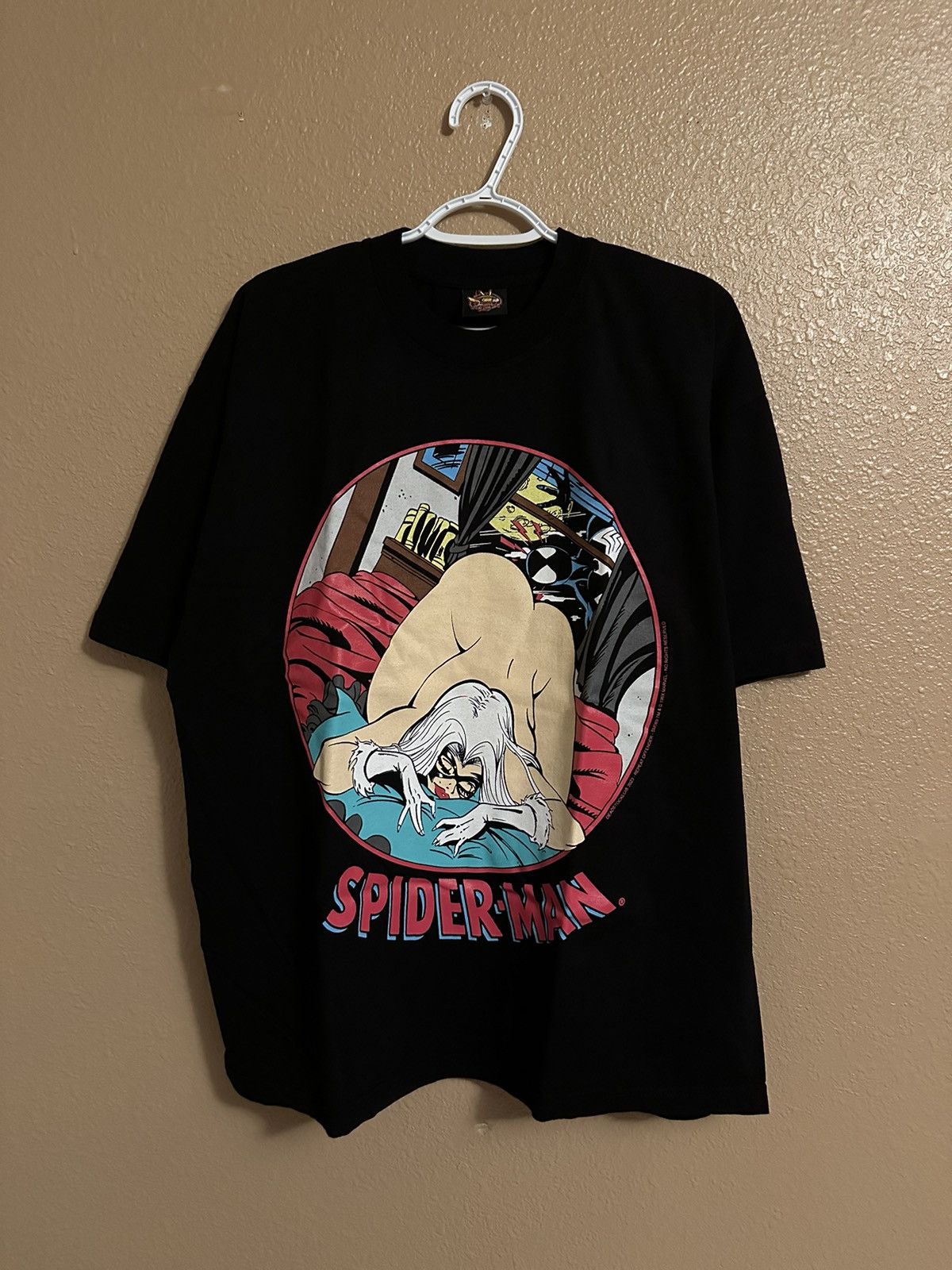 Marvel Big & Tall Man: Miles Morales Whatever Spider Cat - Camiseta De Manga Corta Para Hombre, Negro, 4X-Large
