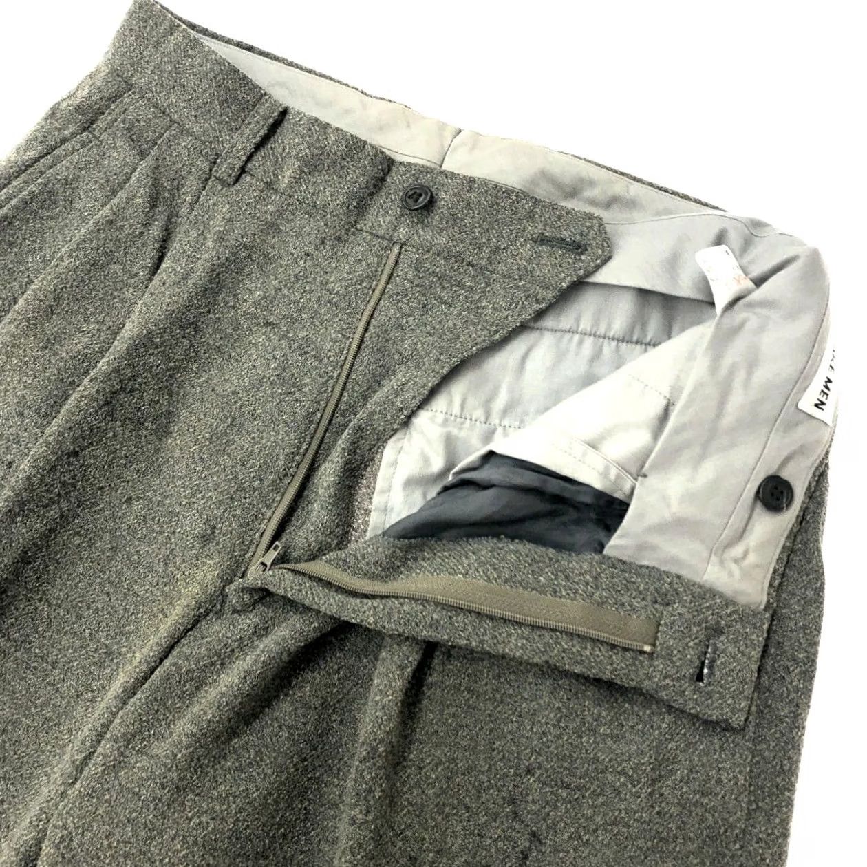 Issey Miyake ISSEY MIYAKE MEN 2tuck Wide Pants Gray M Tweed Vintage Wool Nylon (Pants) Mens Size US 31 - 3 Thumbnail