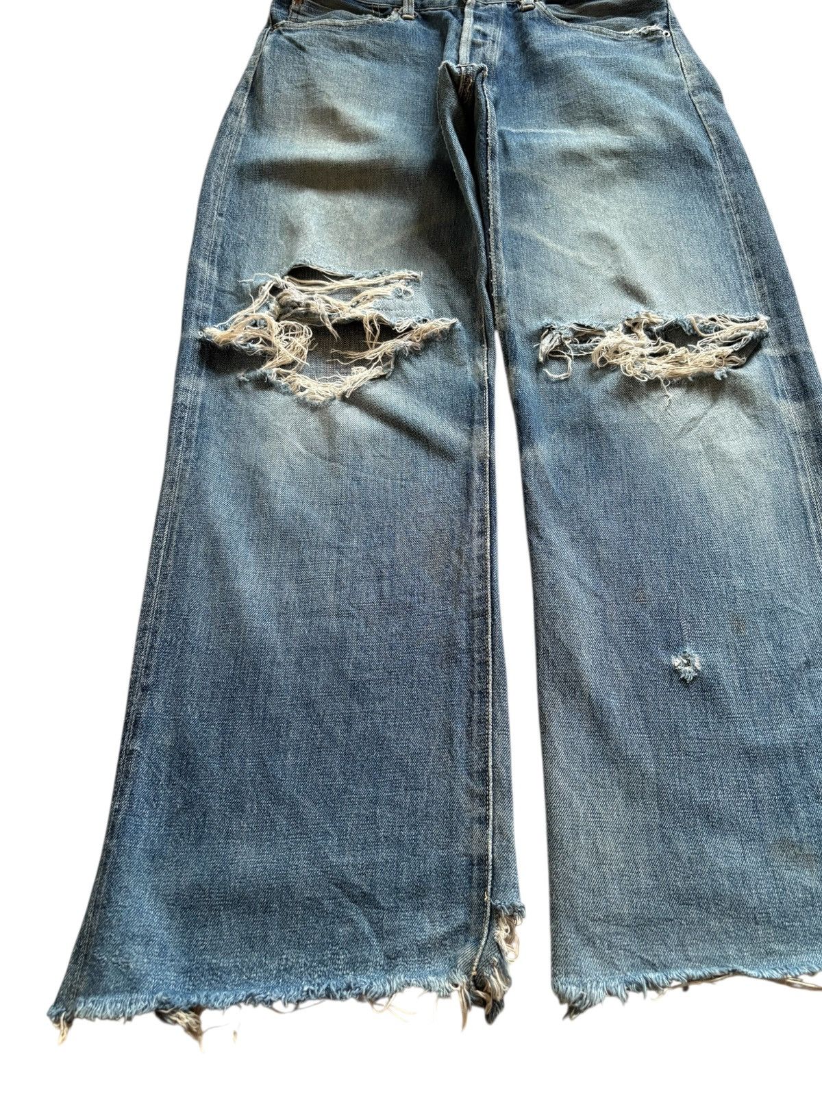 Japanese Brand Vintage Japanese Brand Selvedge Mud Wash Distress Baggy Jean Size US 33 - 6 Thumbnail