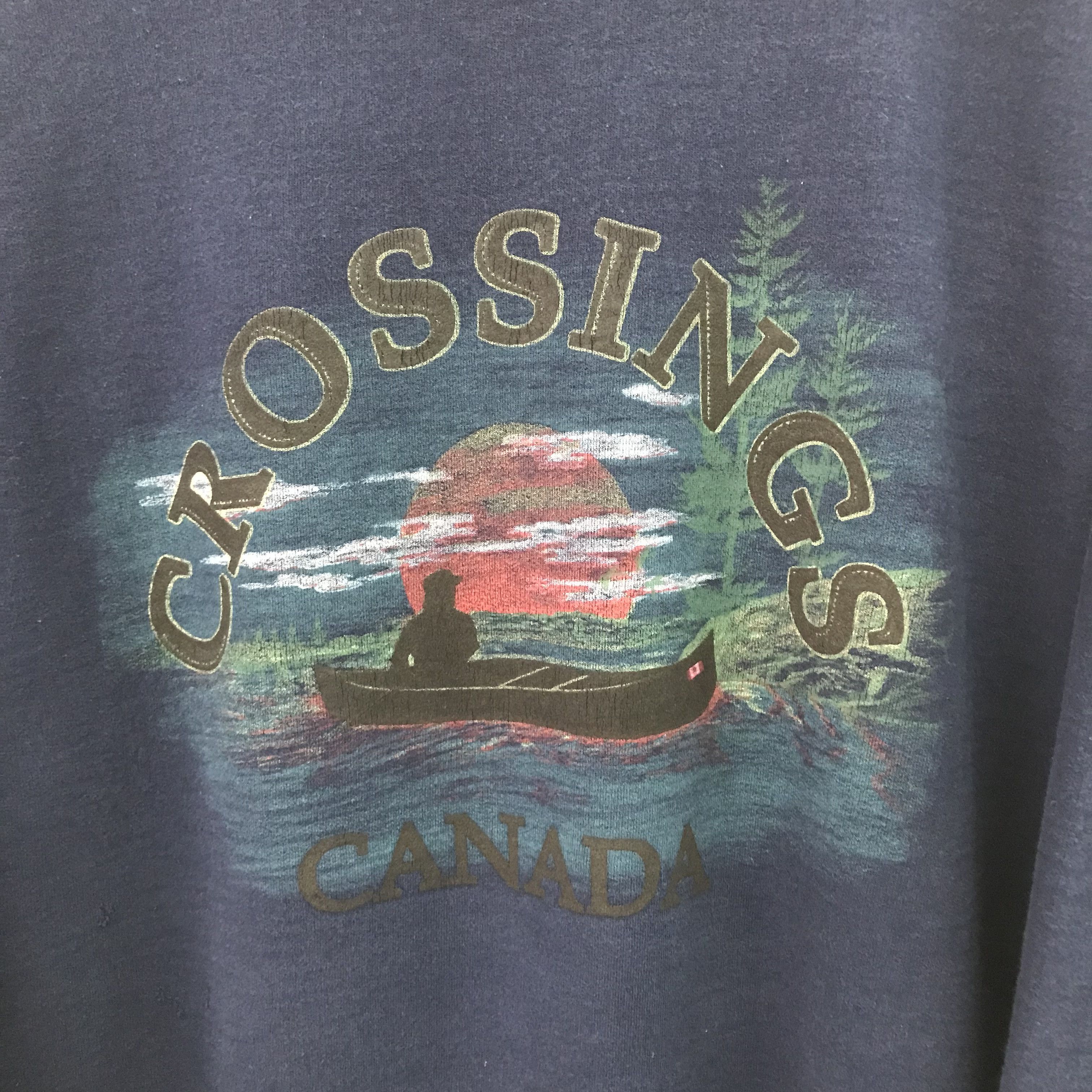 FunSet of Art Vintage 90's Crossings Canada Blue Sweatshirt - 58 Size US XL / EU 56 / 4 - 6 Thumbnail