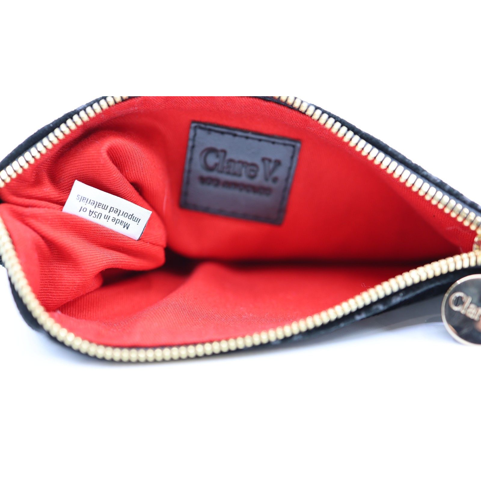 Clare V. NWoT CLARE V. Black Suede Star Print Zip Clutch Bag $275 Size ONE SIZE - 5 Thumbnail