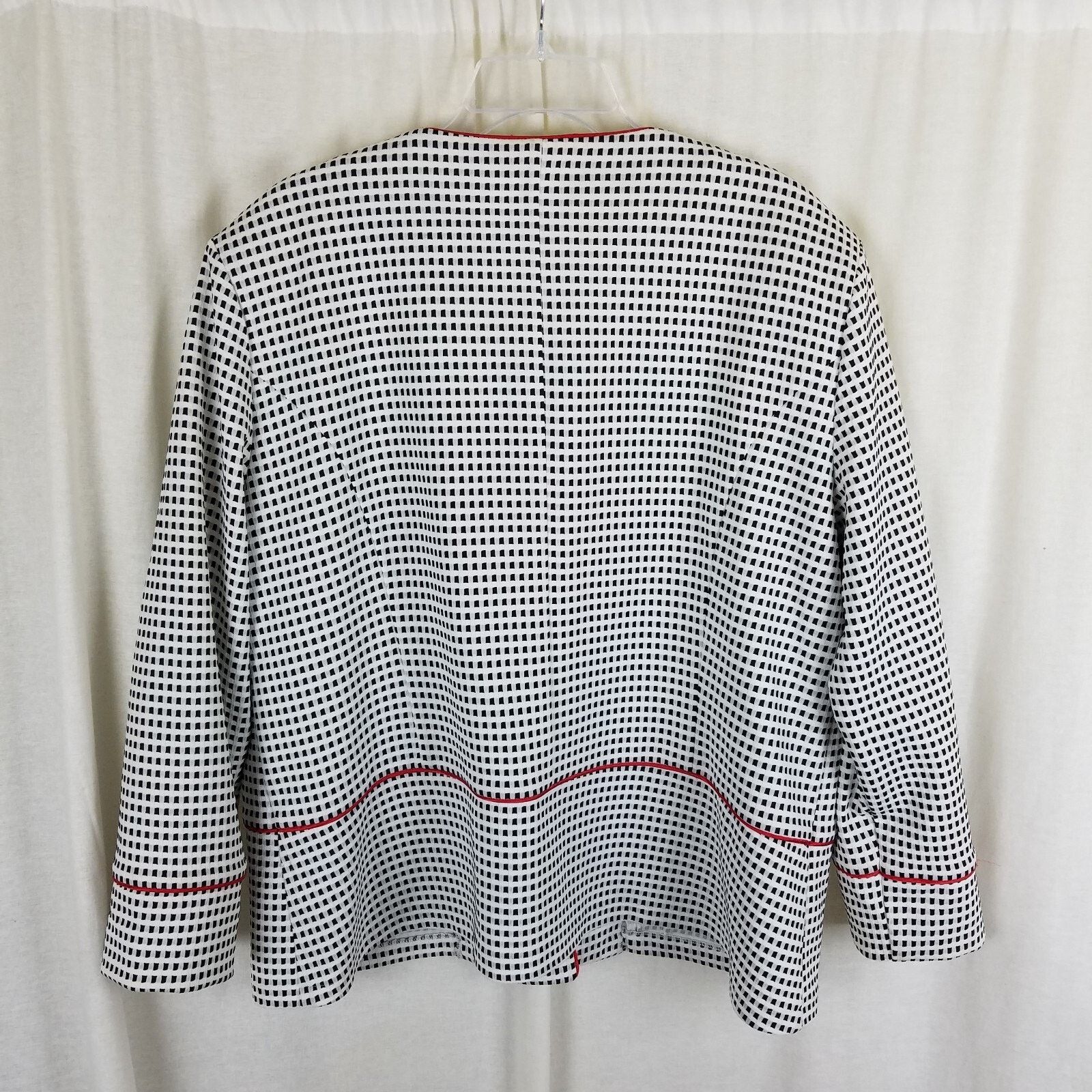 Vintage Designer Franz Mari Collarless Checked Blazer Jacket 58 XL Size XL / US 12-14 / IT 48-50 - 4 Thumbnail