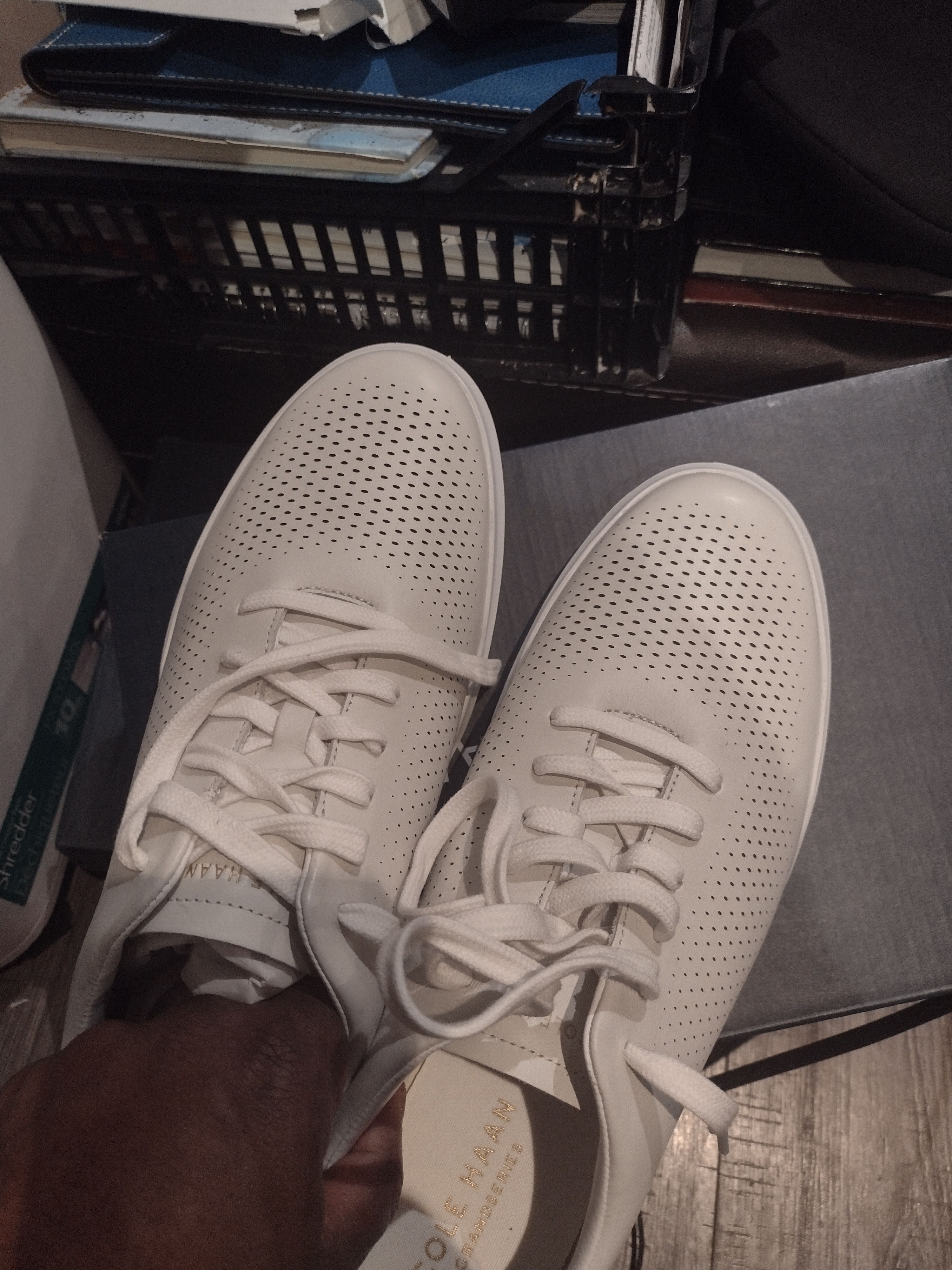image of Cole Haan Gp Rlly Lsr Cut Snkr Shoes in White, Men's (Size 13)