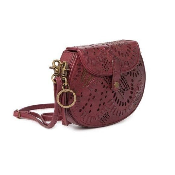 Frye Frye Womens Brick Red Perforated Leather Fold Over Crossbody Size ONE SIZE - 4 Thumbnail