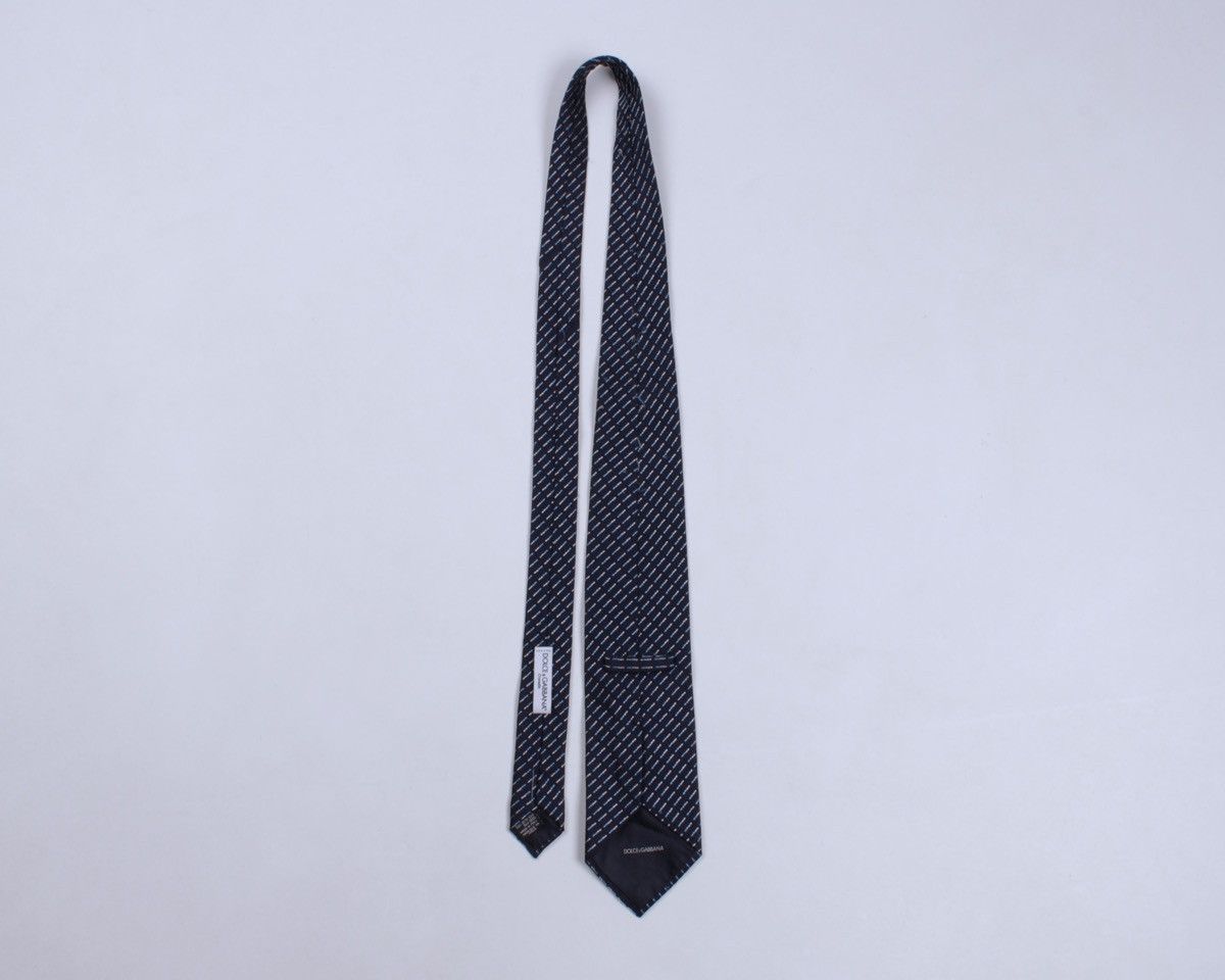 Dolce & Gabbana × Vintage DOLCE & GABBANA Cravatte Vintage Navy Blue Striped Silk Tie Size ONE SIZE - 9 Thumbnail