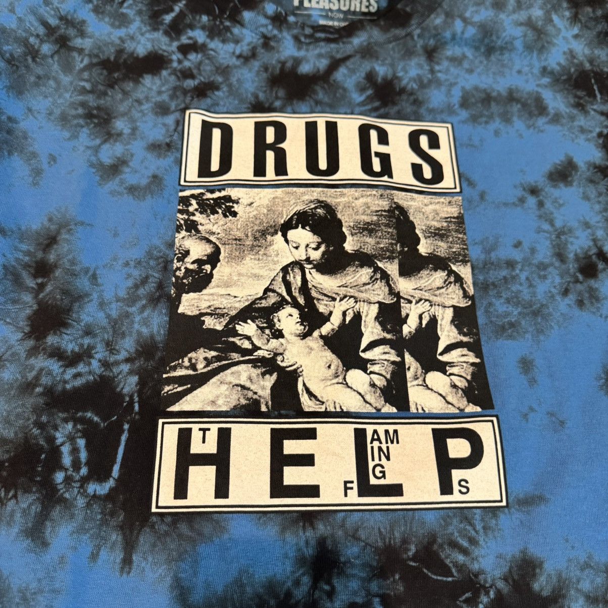 Blue Tie Dye Pleasures x The Flaming Lips T Shirt Size XL