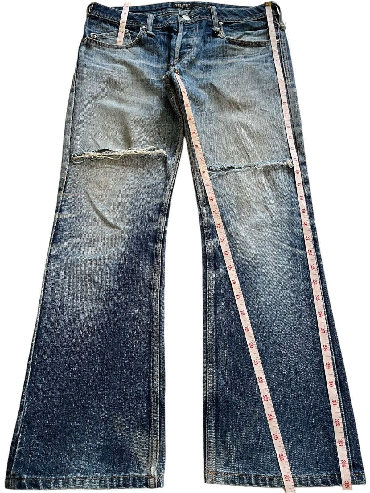 Japanese Brand Vintage Japanese Brand Fade Wash Distressed Flared Jeans Size US 30 / EU 46 - 12 Thumbnail