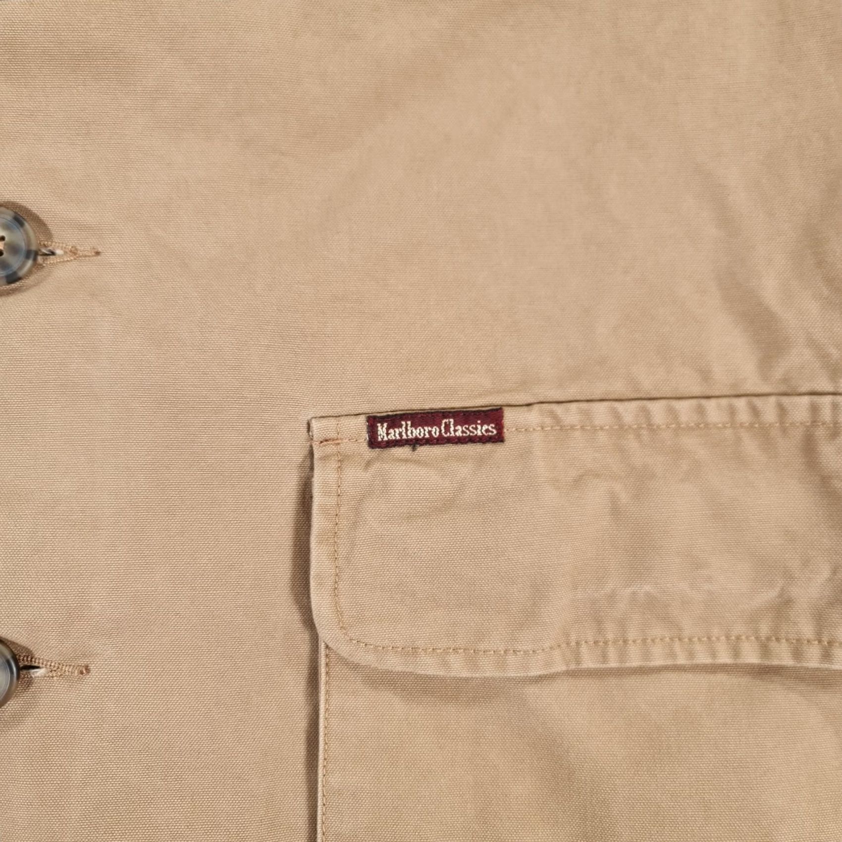 Marlboro VINTAGE Marlboro Classics Jacket Mens Beige Large Chore Field Utility Canvas Cotton Size US L / EU 52-54 / 3 - 4 Thumbnail