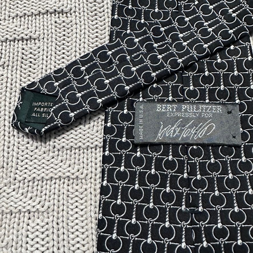 Bert Pulitzer Bert Pulitzer black equestrian bit print silk tie Size ONE SIZE - 3 Thumbnail