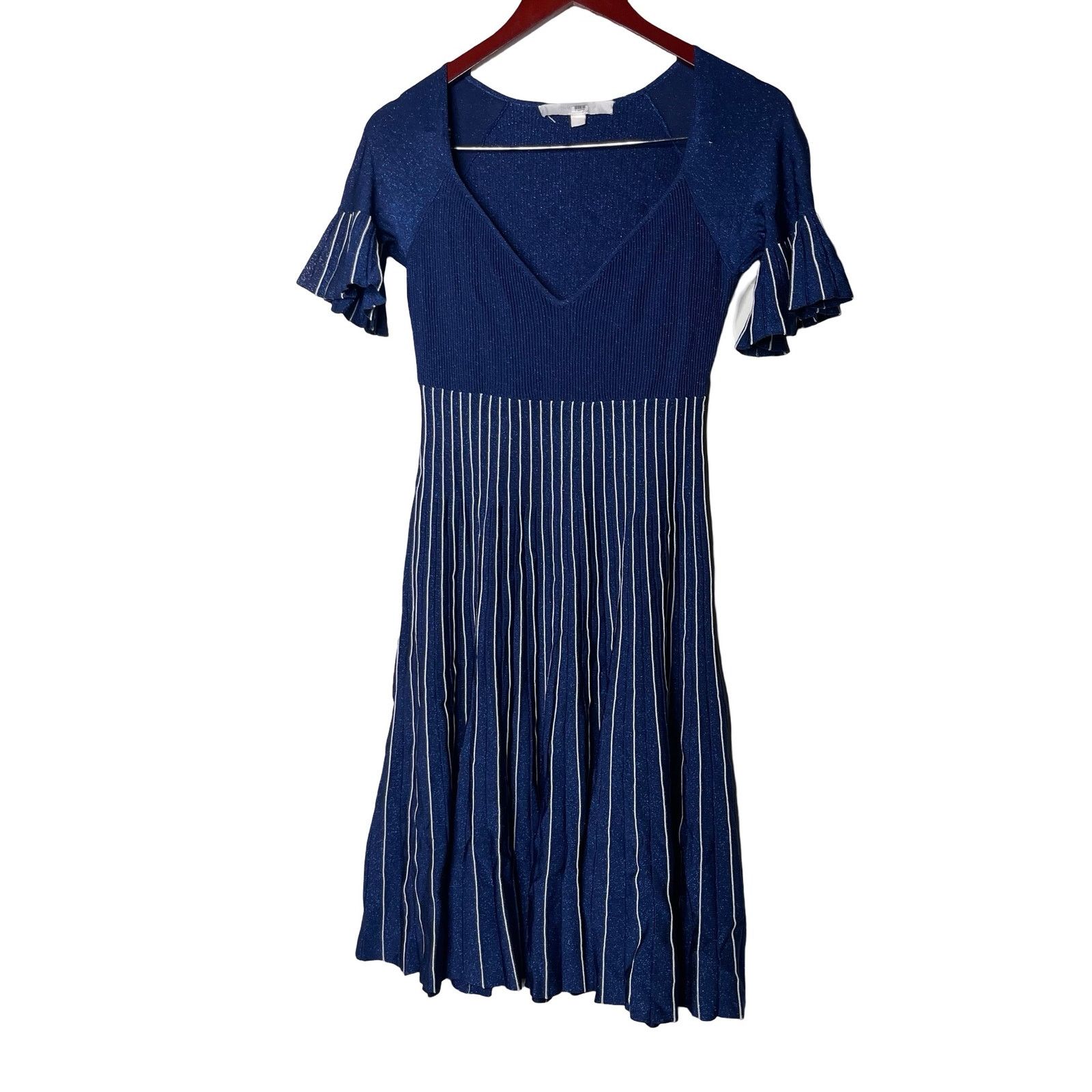 Jonathan Simkhai JONATHAN SIMKHAI Pleated Metallic Stretch-knit Dress Size M / US 6-8 / IT 42-44 - 2 Thumbnail