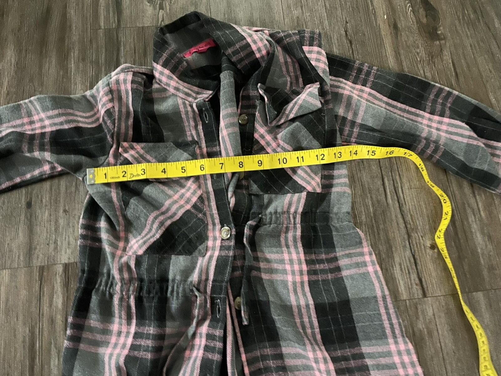 Other Trende Girl Pink Black Plaid Shacket Flannel Button Up Size M / US 6-8 / IT 42-44 - 5 Thumbnail