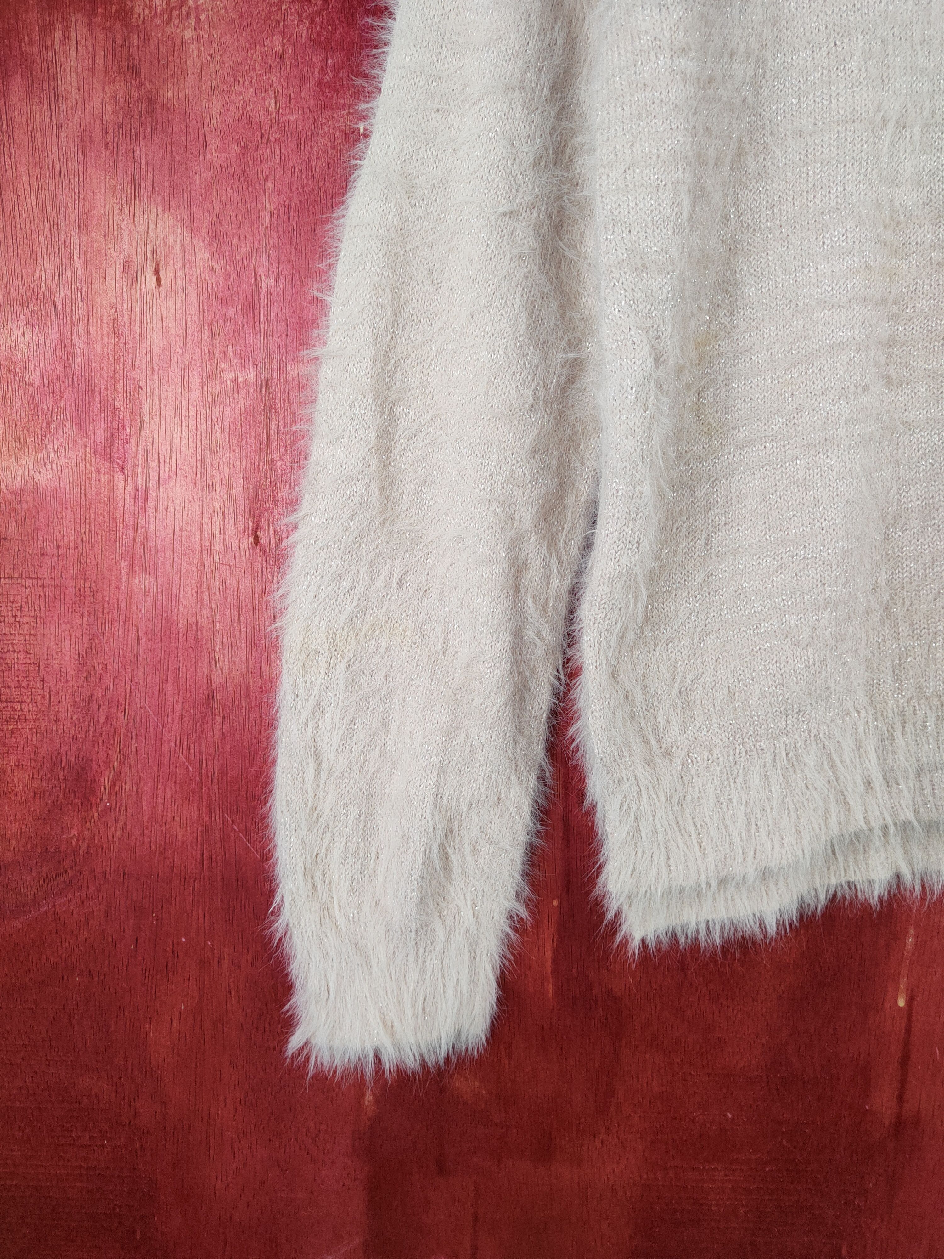 Homespun Knitwear OZOC Peach Shag Shaggy Fur Mohair Knitwear #S1977 Size M / US 6-8 / IT 42-44 - 4 Thumbnail