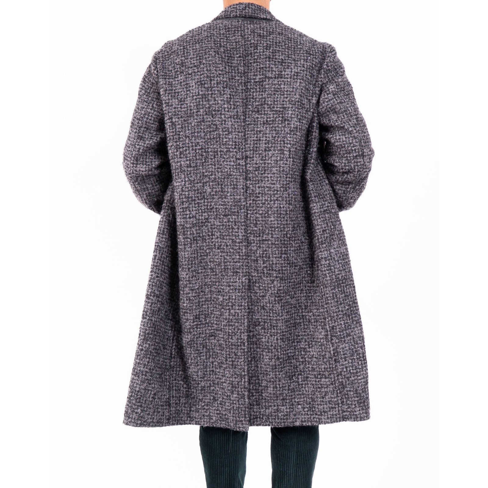 Berluti FW16 Slouchy Coat in Grey Boucle Houndstooth Wool Size US L / EU 52-54 / 3 - 6 Thumbnail