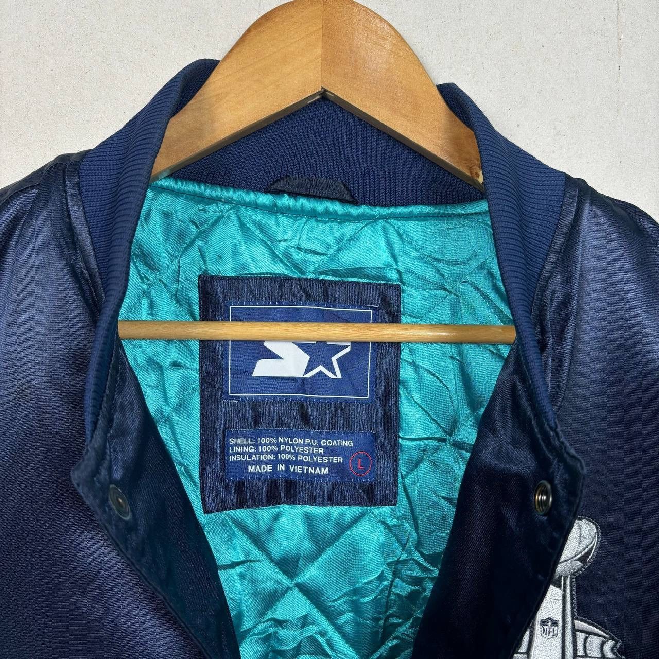 Starter Starter Super Bowl XLVII Quilt Satin Bomber Jacket Size US L / EU 52-54 / 3 - 6 Thumbnail