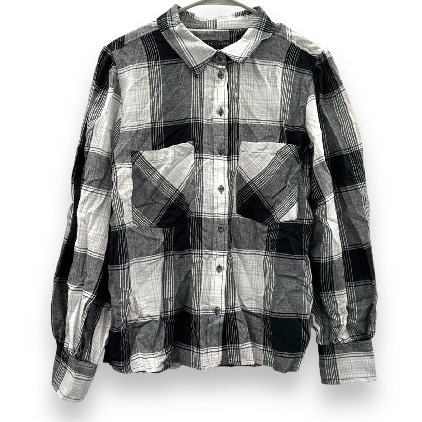 Sanctuary Sanctuary Leading Lady Black & White Plaid Button Down Shirt Size XL / US 12-14 / IT 48-50 - 1 Thumbnail