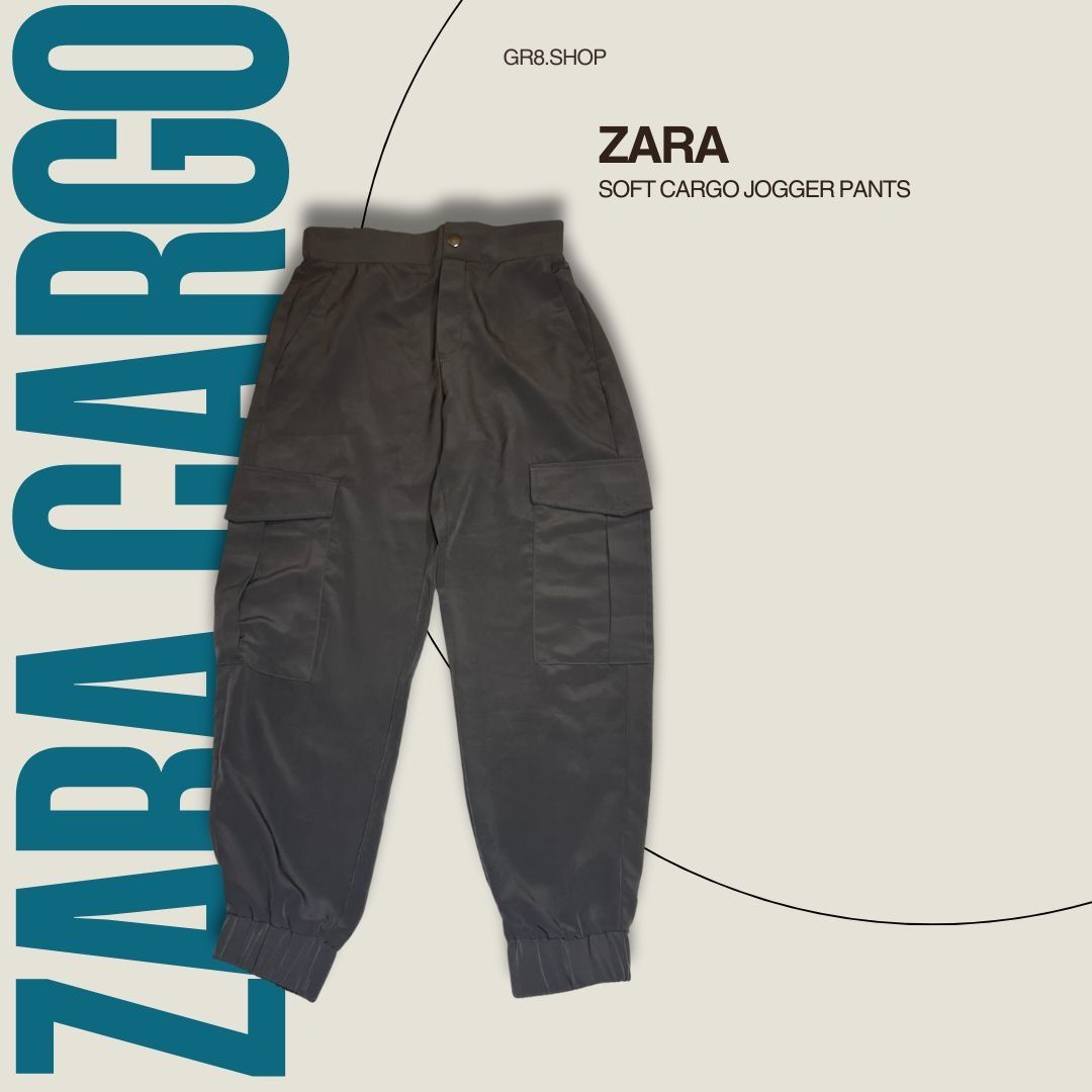 Zara Zara Soft Cargo Jogger Pants XS Elastic Waist Side Pockets M Size US 28 / EU 44 - 1 Thumbnail