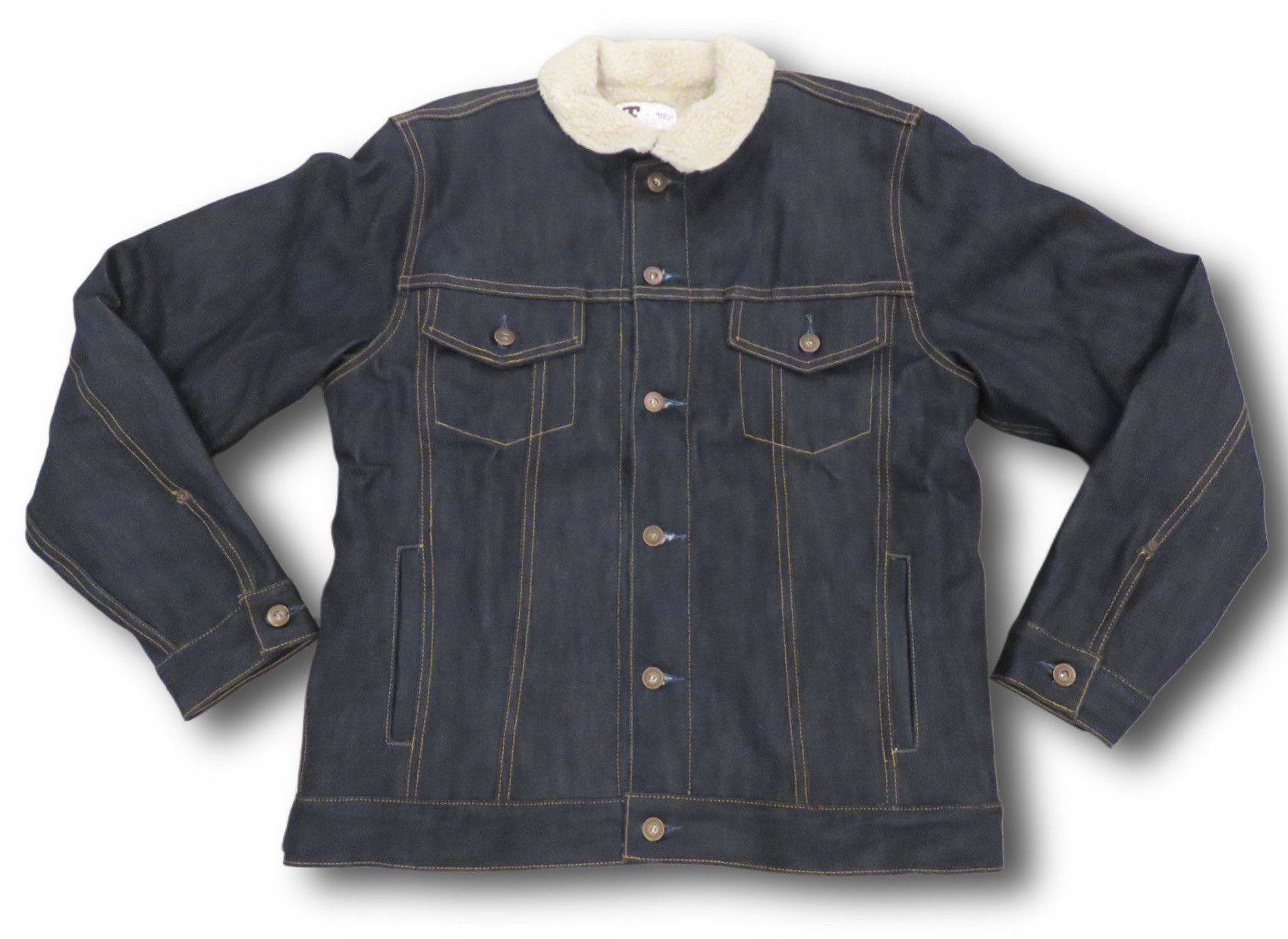 Tellason Sherpa Lined Denim Jacket White Oak, Large NWOT
