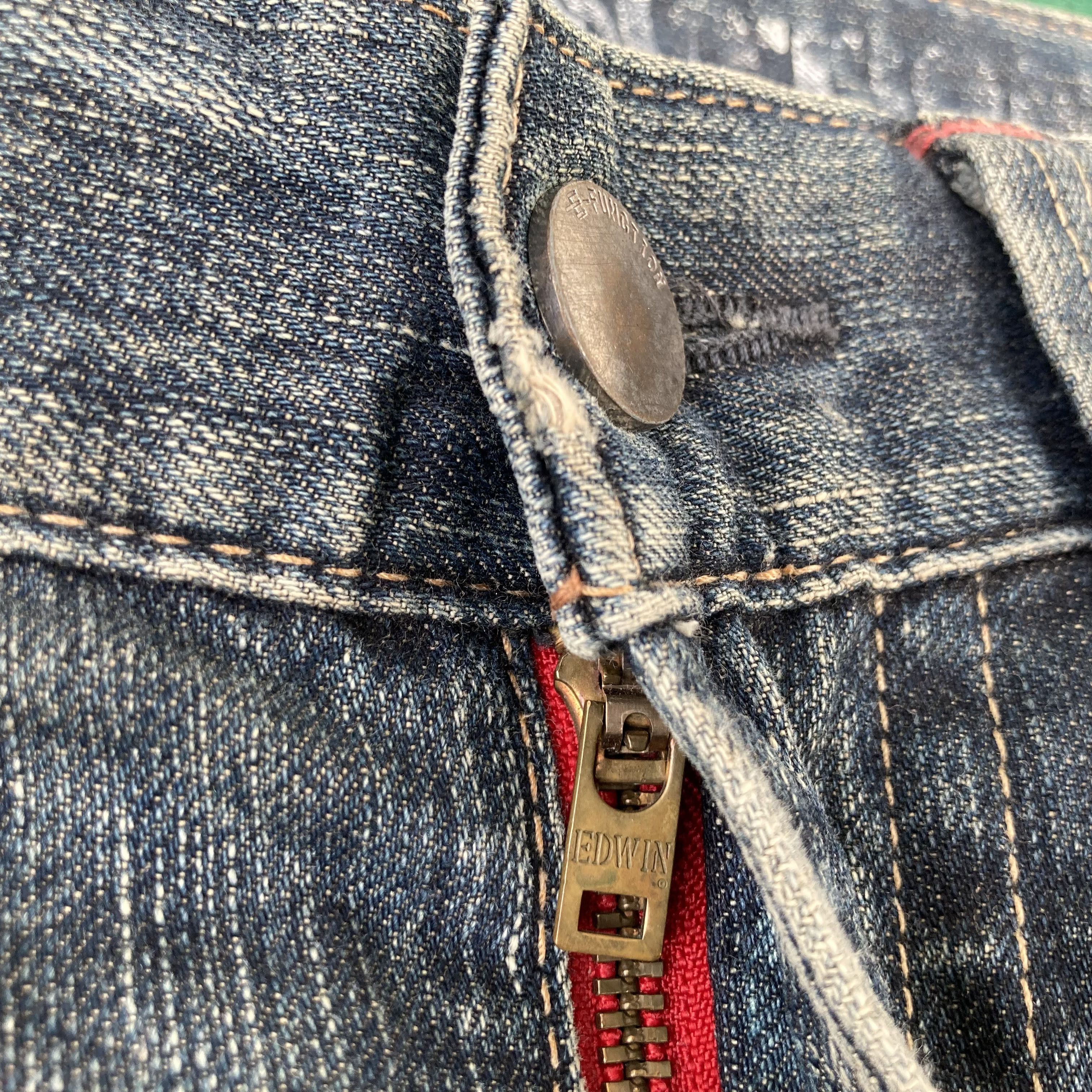 Edwin × Japanese Brand 33x32 Vtg Edwin EFunction Denim Zipper Denim Baggy Jeans Size US 33 - 4 Thumbnail