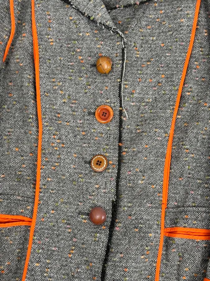 Moschino Moschino Beige Wool & Contrast Orange Trim Skirt & Blazer Set Size M / US 6-8 / IT 42-44 - 11 Thumbnail