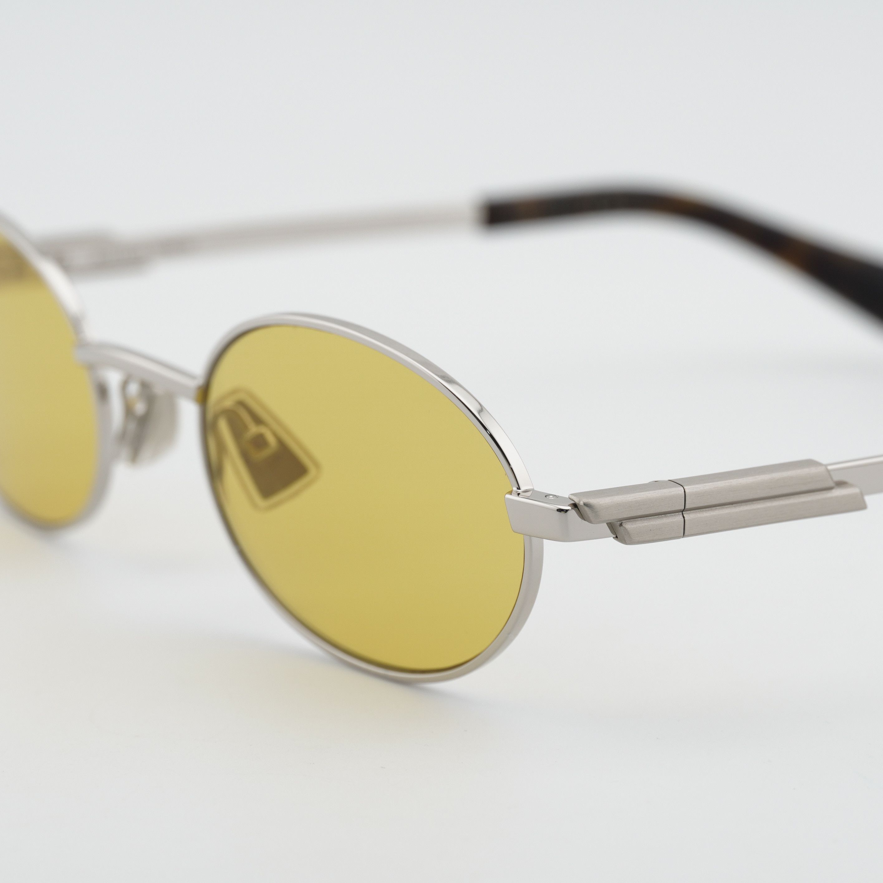 Bottega Veneta Bottega Veneta BV1470S 003 Sunglasses Silver Oval Frame Size ONE SIZE - 3 Thumbnail