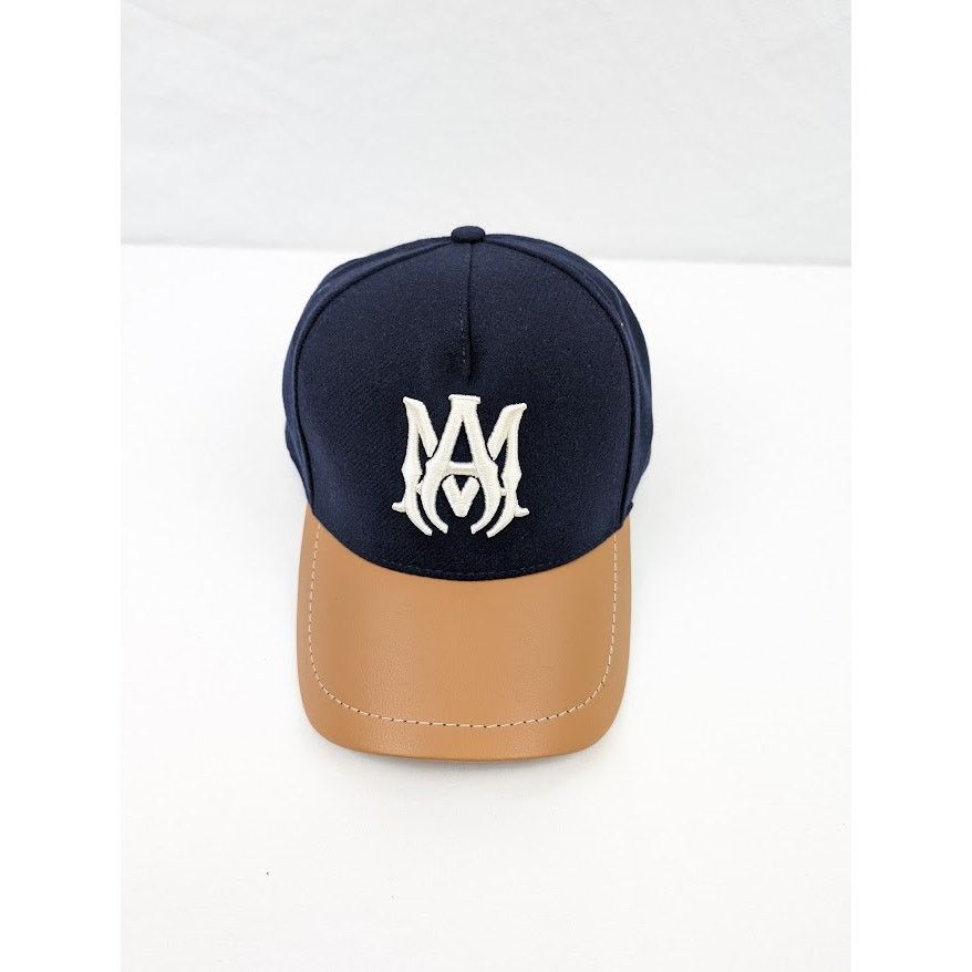 Amiri o1rshd1 Size: OS / Wool/Leather MA Hat / Cap in Navy Size ONE SIZE - 1 Thumbnail