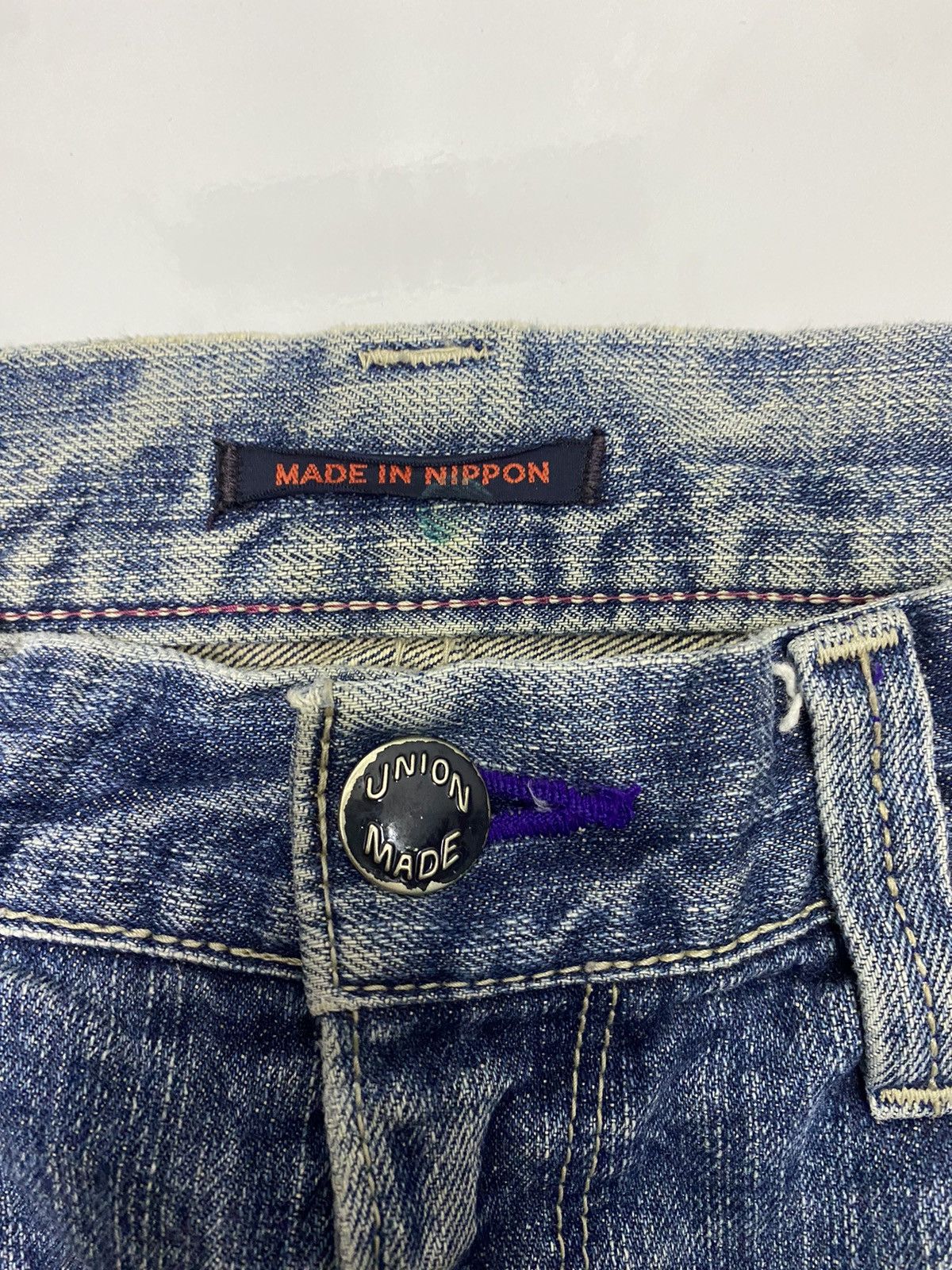 If Six Was Nine × Japanese Brand × Le Grande Bleu (L.G.B.) FLARE JEANS BLUE WAY MADE IN NIPPON DISTRESSED FLARE DENIM Size US 33 - 9 Thumbnail