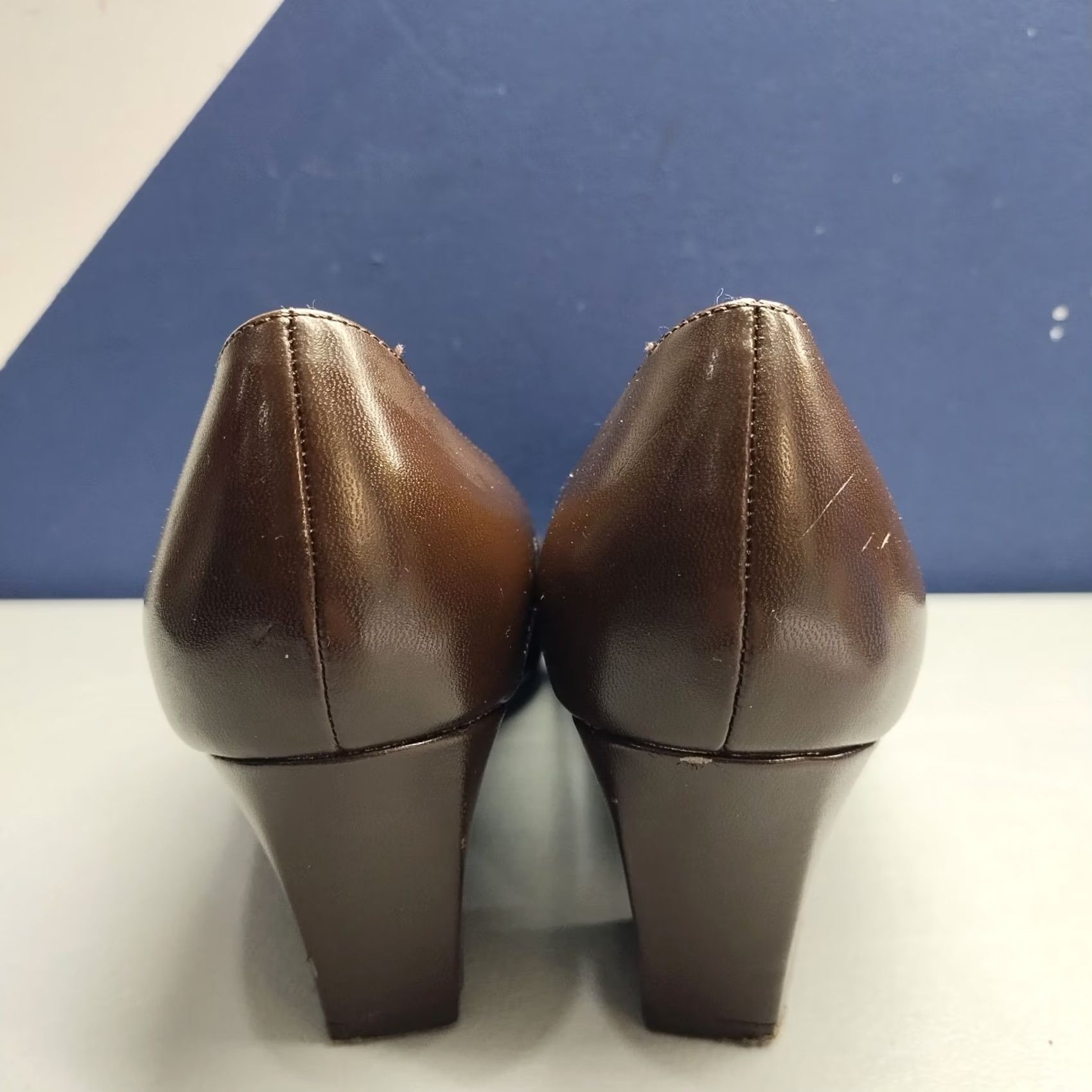 Vintage LifeStride Solo Pump Womens Size 9.5M Brown Synthetic Square Toe Slip On Pump Size US 10 / IT 40 - 5 Thumbnail