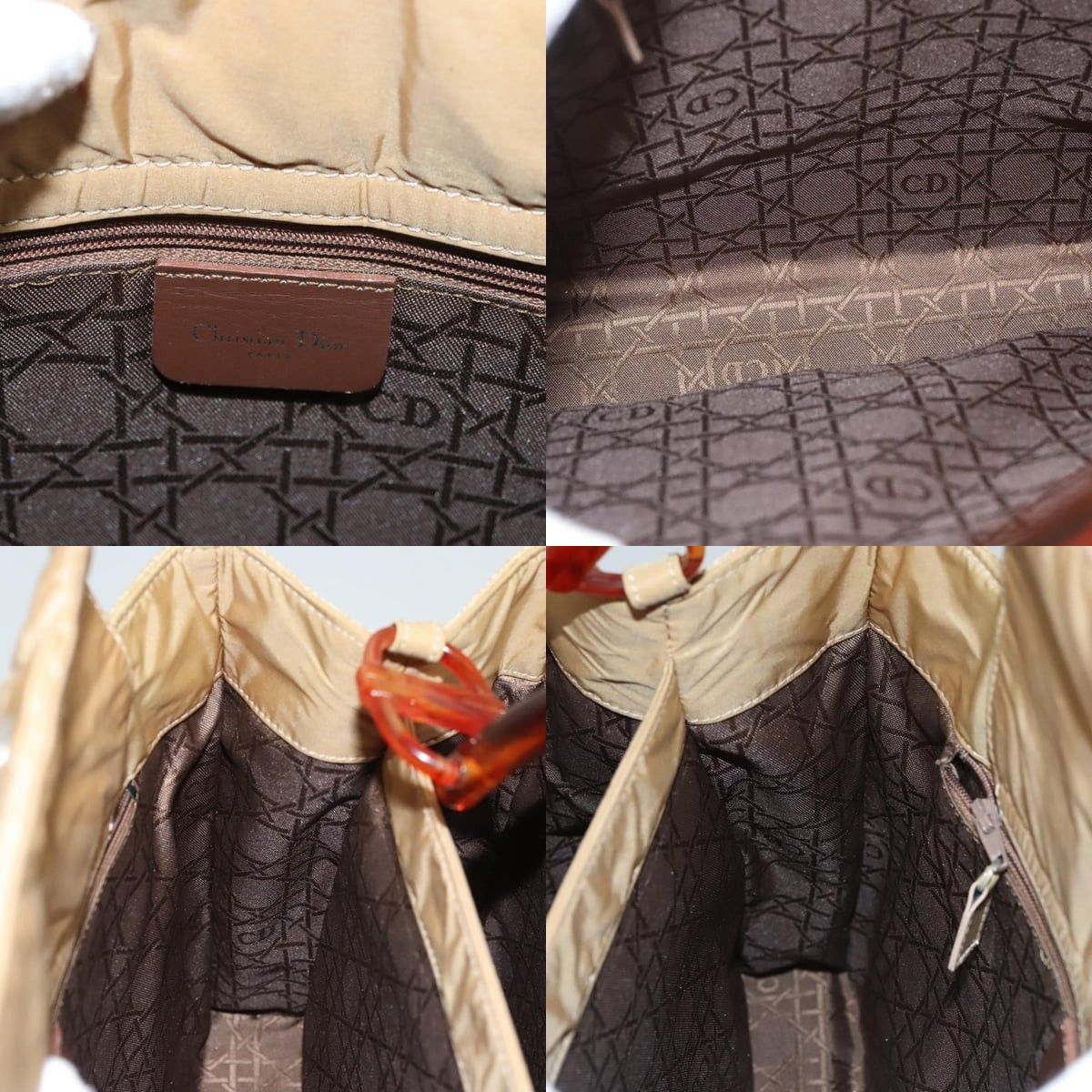 Dior DIOR Lady DIOR Hand Bag Nylon Plastic Beige Silver Size ONE SIZE - 11 Thumbnail
