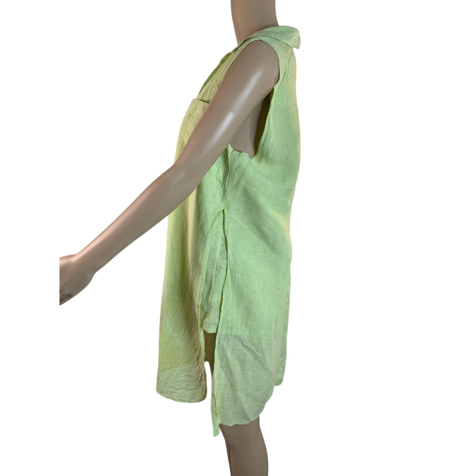 Chicos Chico's 100% Linen Mini Shift Dress Button Down Sleeveless M Size M / US 6-8 / IT 42-44 - 6 Thumbnail