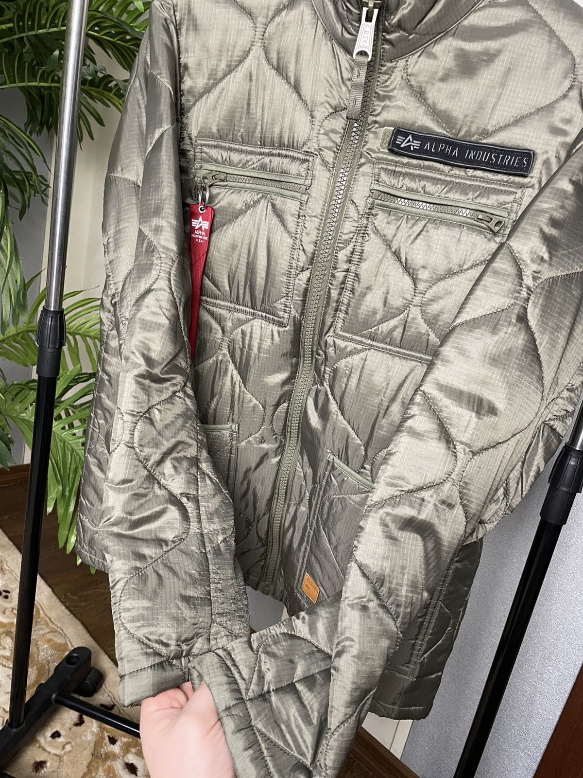 Alpha Industries Y2K Alpha Industries Quilted Liner Olive Jacket Size US L / EU 52-54 / 3 - 2 Thumbnail