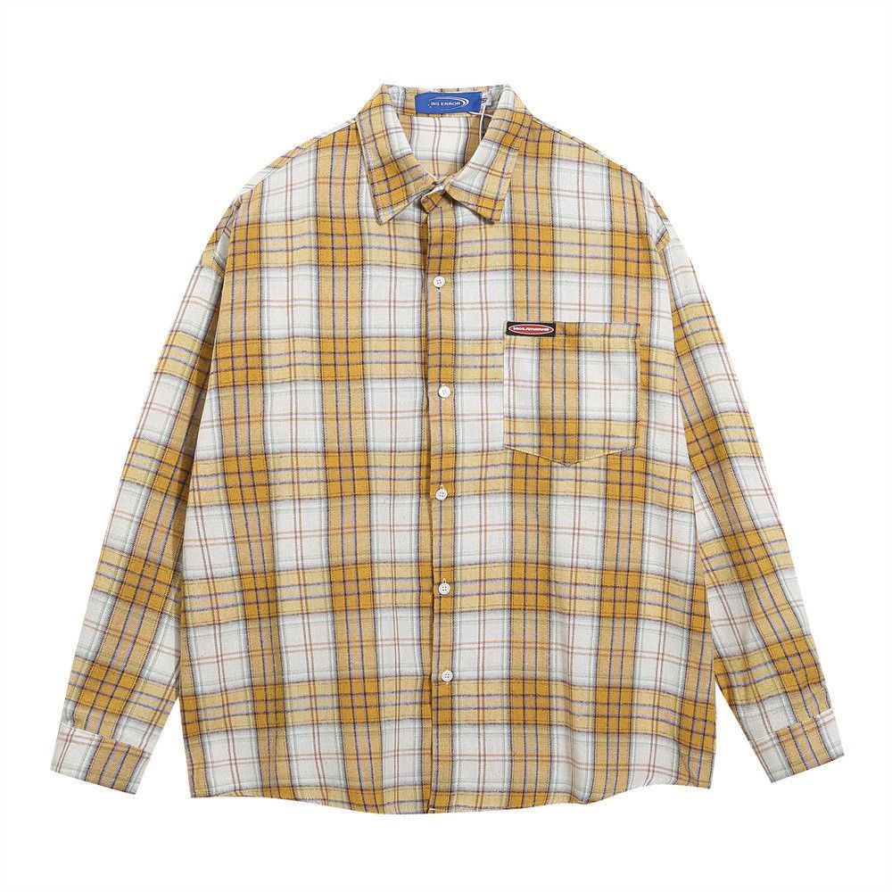 Japanese Brand × Vintage Men's Japanese casual lapel loose plaid long-sleeved shirt Size US M / EU 48-50 / 2 - 1 Thumbnail