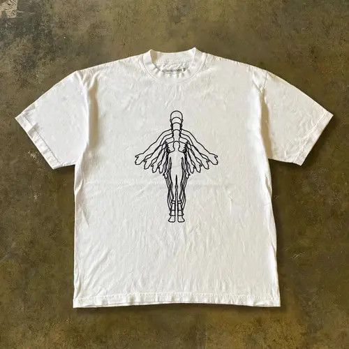 VIBE White casual retro God print loose t-shirt Size US M / EU 48-50 / 2 - 3 Thumbnail