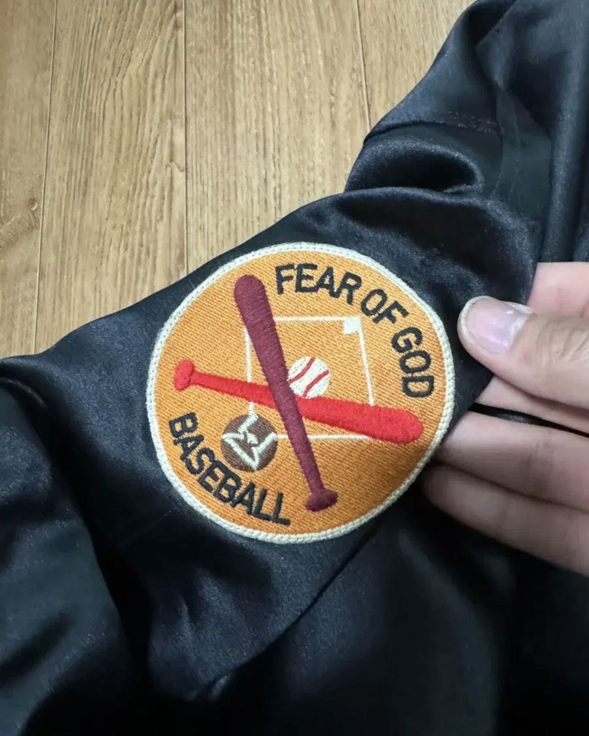 Fear of God Fear Of God Fifth Satin Manuel Baseball Jacket Size US XL / EU 56 / 4 - 4 Thumbnail