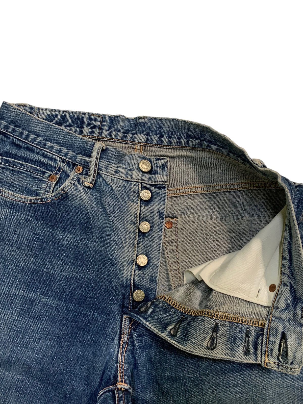 Kapital HR MARKET SELVEDGE BUTTON FLY JAPANESE DISTRESSED DENIM Size US 30 / EU 46 - 12 Thumbnail
