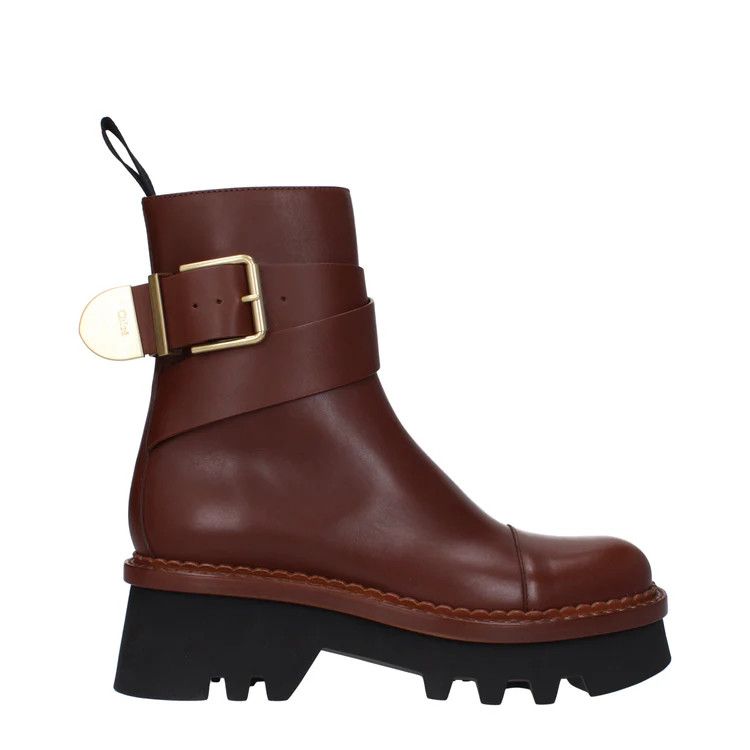 Chloe ob1o1e1024 Leather Ankle Boots in Brown Size US 7 / IT 37 - 1 Thumbnail