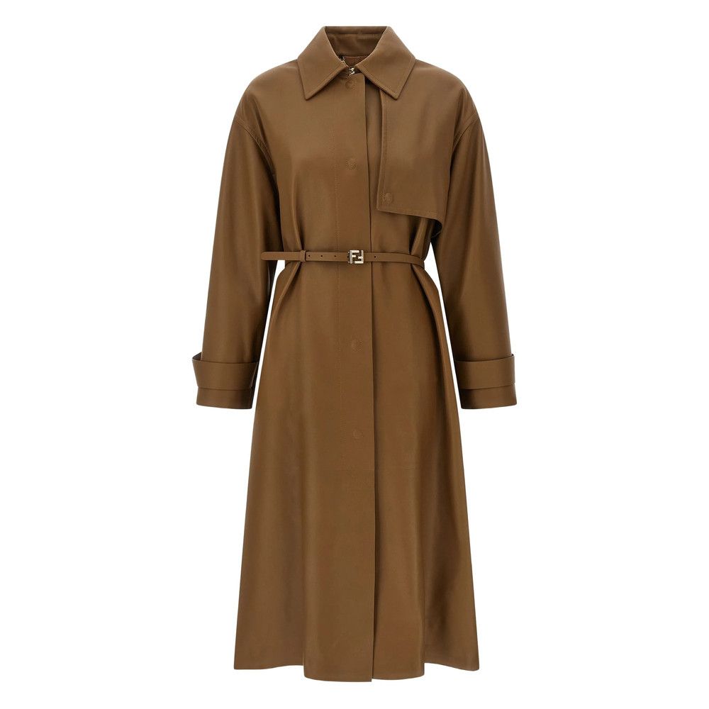 Fendi Fendi BROWN Coats - Leather Coats Size S / US 4 / IT 40 - 1 Thumbnail