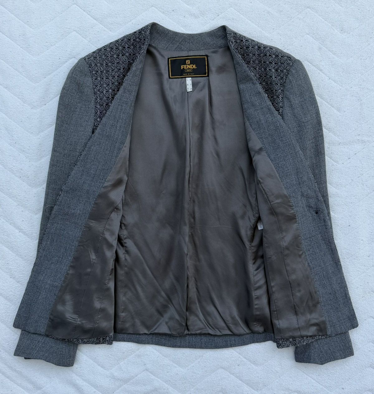 Fendi Luxury Vintage Fendi 365 Metallic Knit Blazer Made In Italy Size S / US 4 / IT 40 - 15 Thumbnail