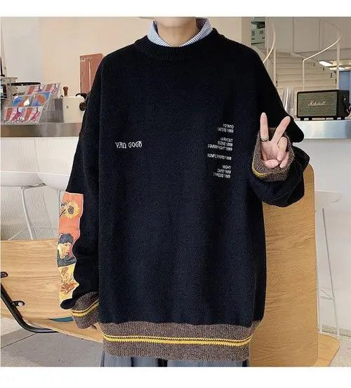 Other Van Gogh Painting Embroidery Knitted Sweater Size US L / EU 52-54 / 3 - 2 Thumbnail